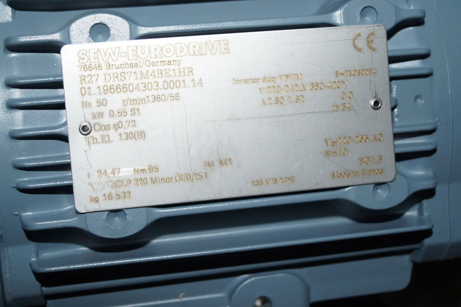 Produktfoto 1 von SEW-Eurodrive-Getriebemotor R27 DRS71M4BE1HR  //  R27DRS71M4BE1HR