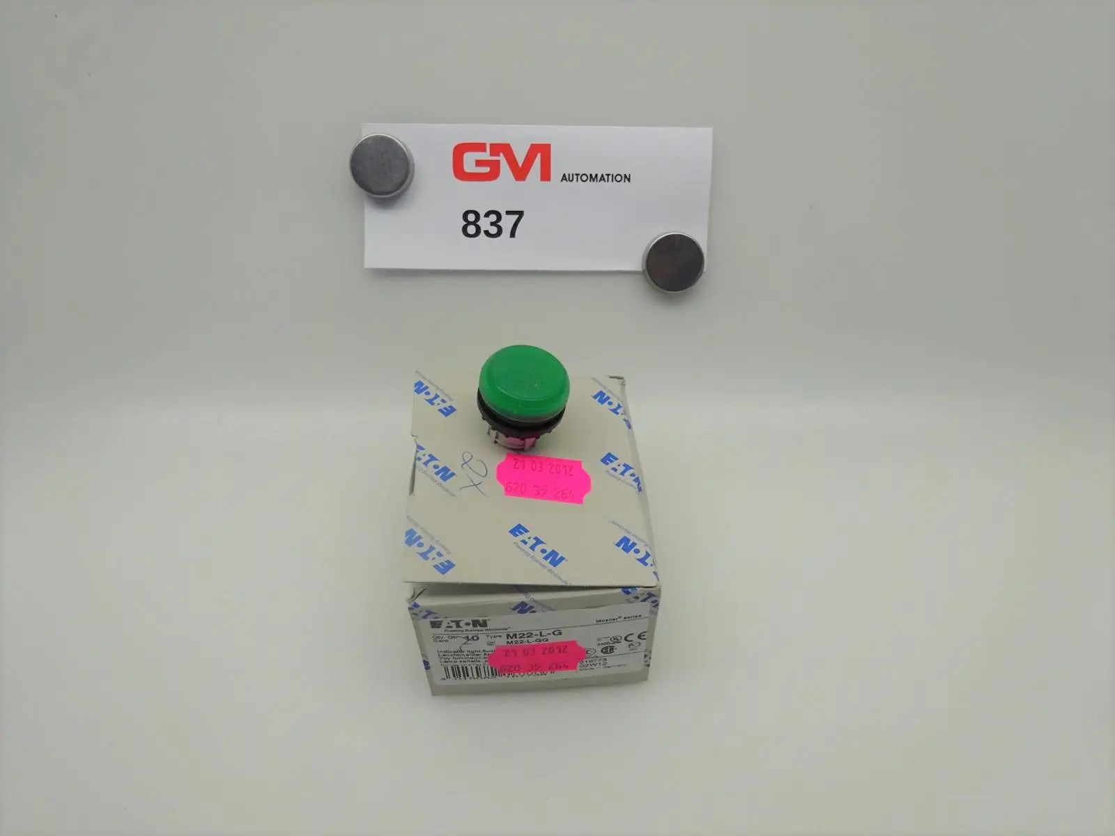 Produktfoto 1 von 2x Eaton Leuchtmelder flach grün M22-L-G 216773 indicator light flush green