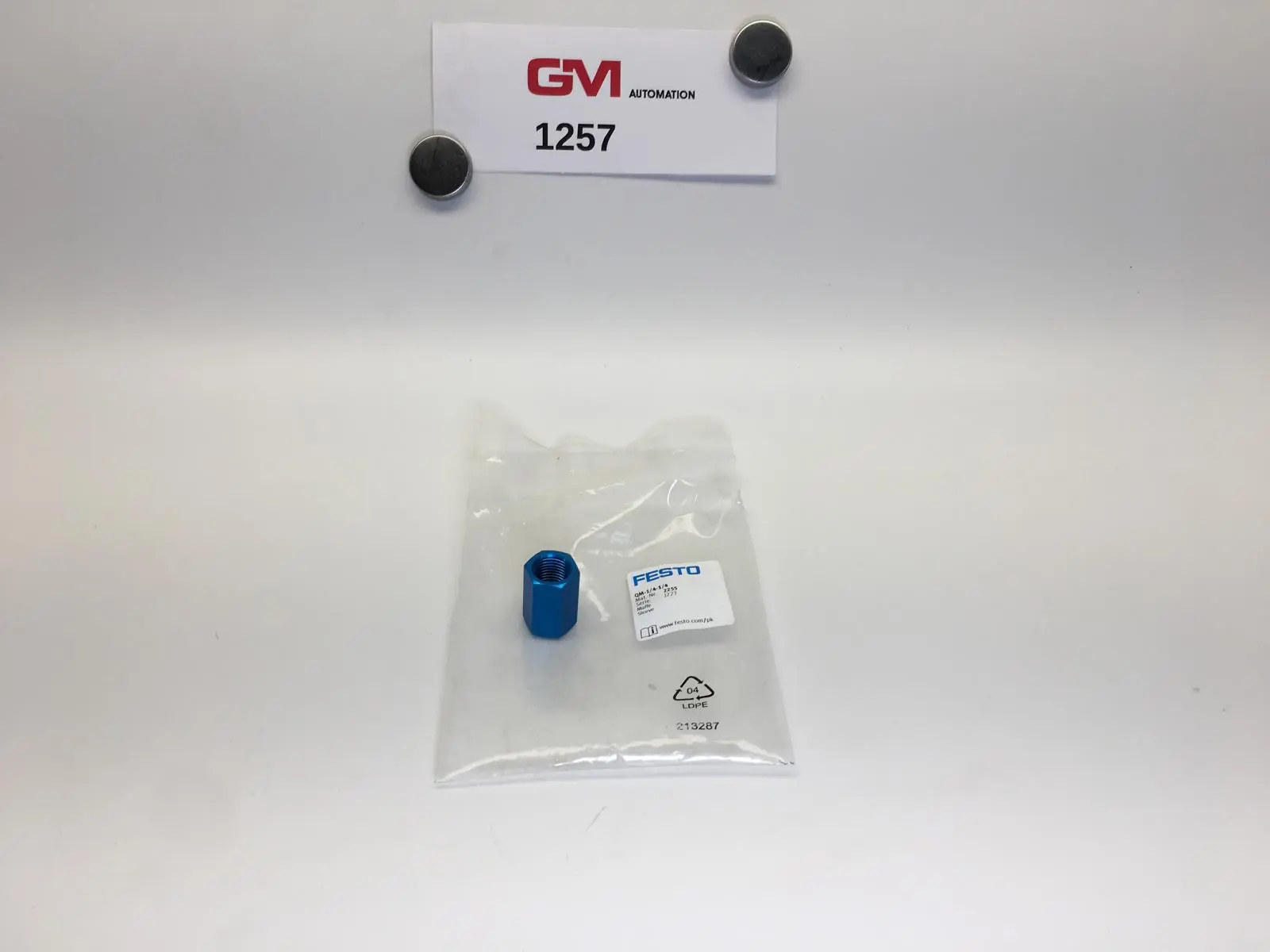 Produktfoto 1 von 7x Festo Muffe QM-1/4-1/4 2255 Gewindeverschraubung Innengewinde Sleeve