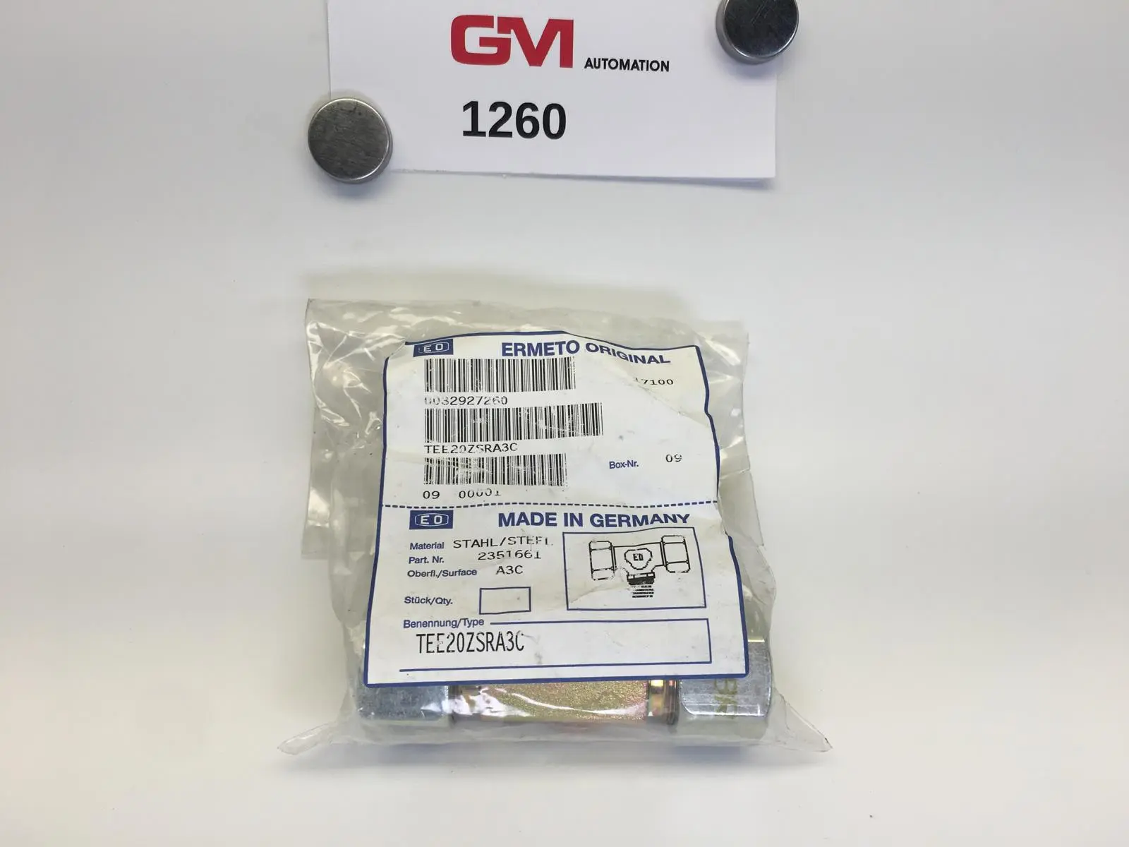 Produktfoto 1 von Parker Ermeto T-Verschraubung TEE20ZSRA3C 2351661 Stahl E02 t-fitting