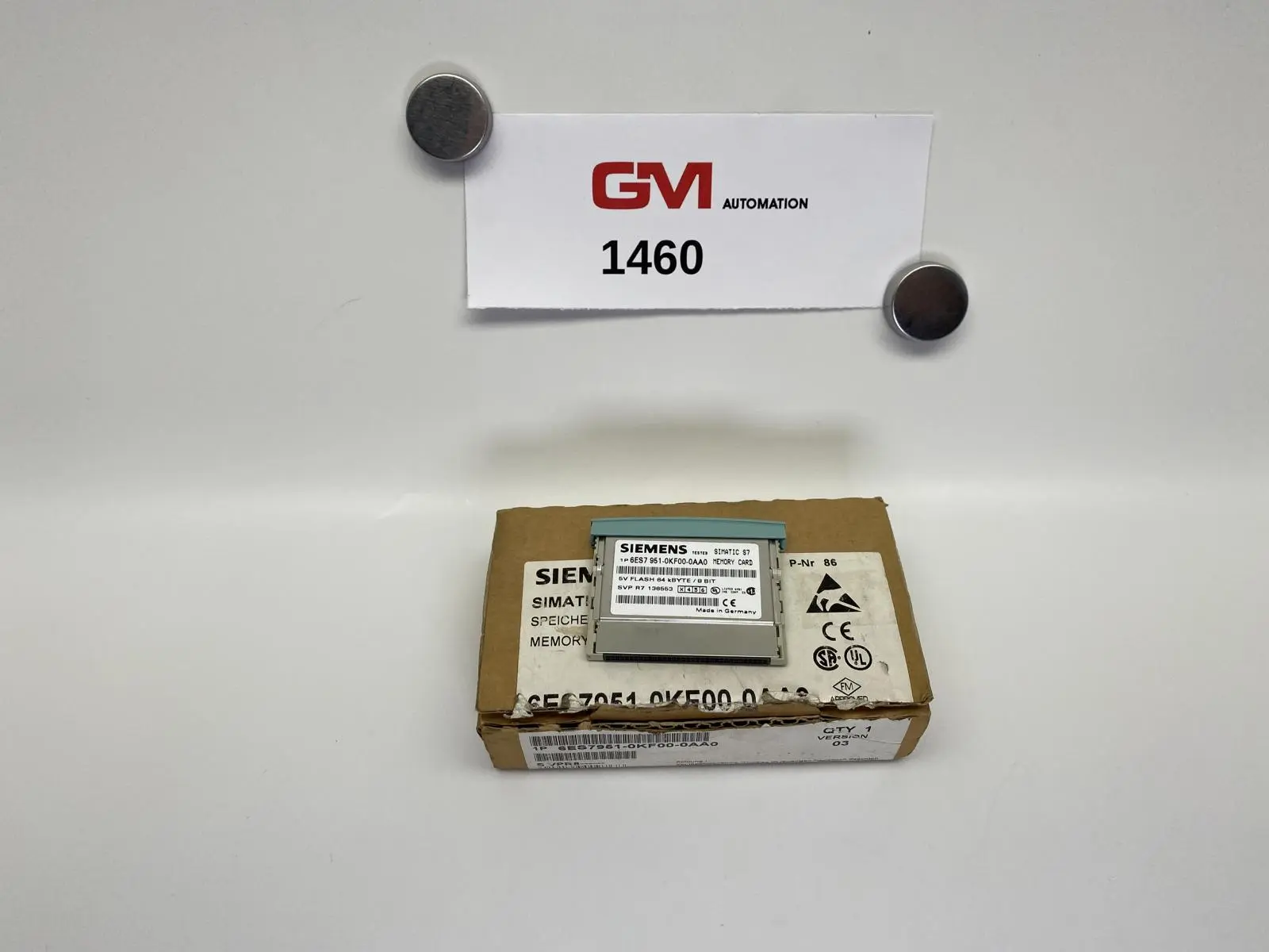 Produktfoto 1 von Siemens Speichermodul 6ES7 951-0KF00-0AA0 Simatic S7 Memory Card 64KB Version 03