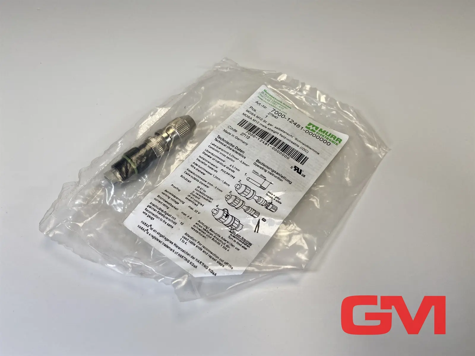 Produktfoto 1 von Murr Elektronik 7000-12481-0000000 MOSA M12 Schneidklemme 4-pol. 0,25...0,5mm²