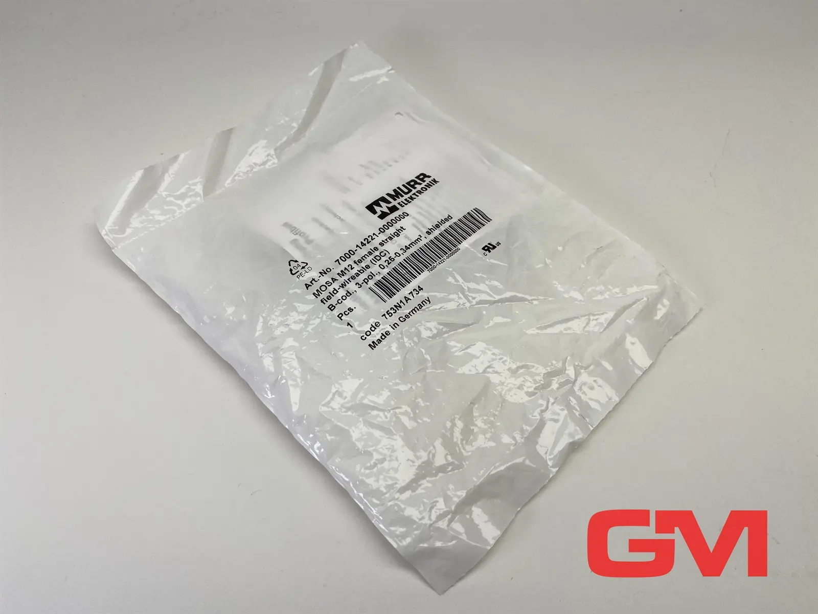 Produktfoto 1 von Murr Elektronik 7000-14221-0000000 MOSA M12 female B-cod., 3-pol., 0,25-0,34mm²