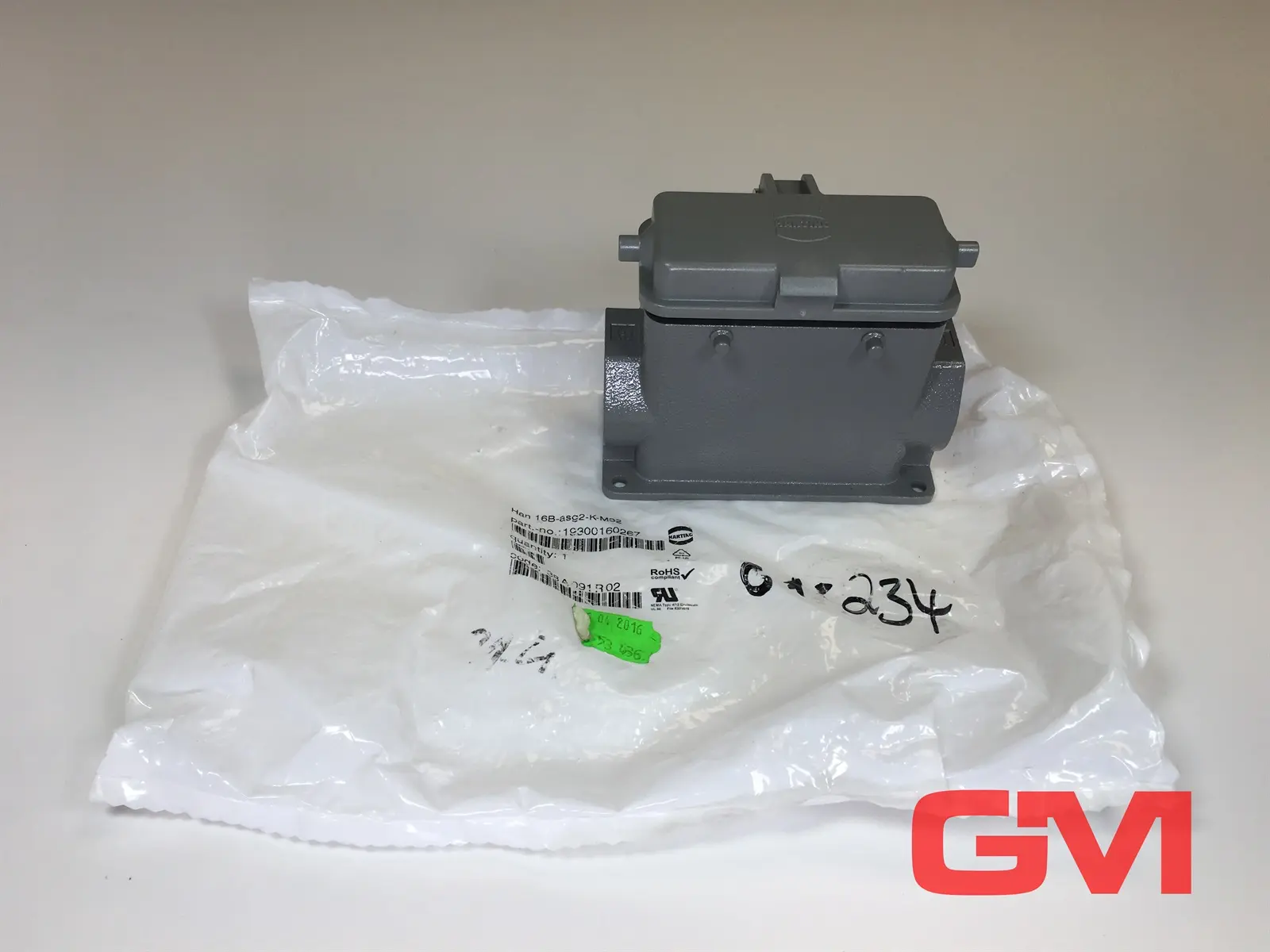 Produktfoto 1 von Harting Sockelgehäuse Han 16B-asg2-K-M32 19300160267 surface mounted housing