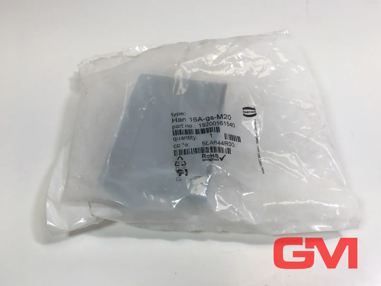 Produktfoto 1 von Harting Tüllengehäuse 85389099 Han 16A-gs-M20 hood seitlicher Kabeleingang