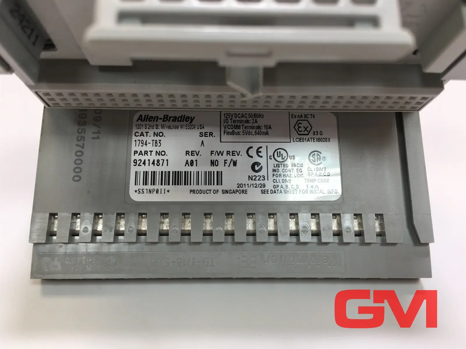 Produktfoto 1 von Allen-Bradley Flexbus 92414871 terminal base 1794-TB3 Serie A Rev. A01 125VAC/DC