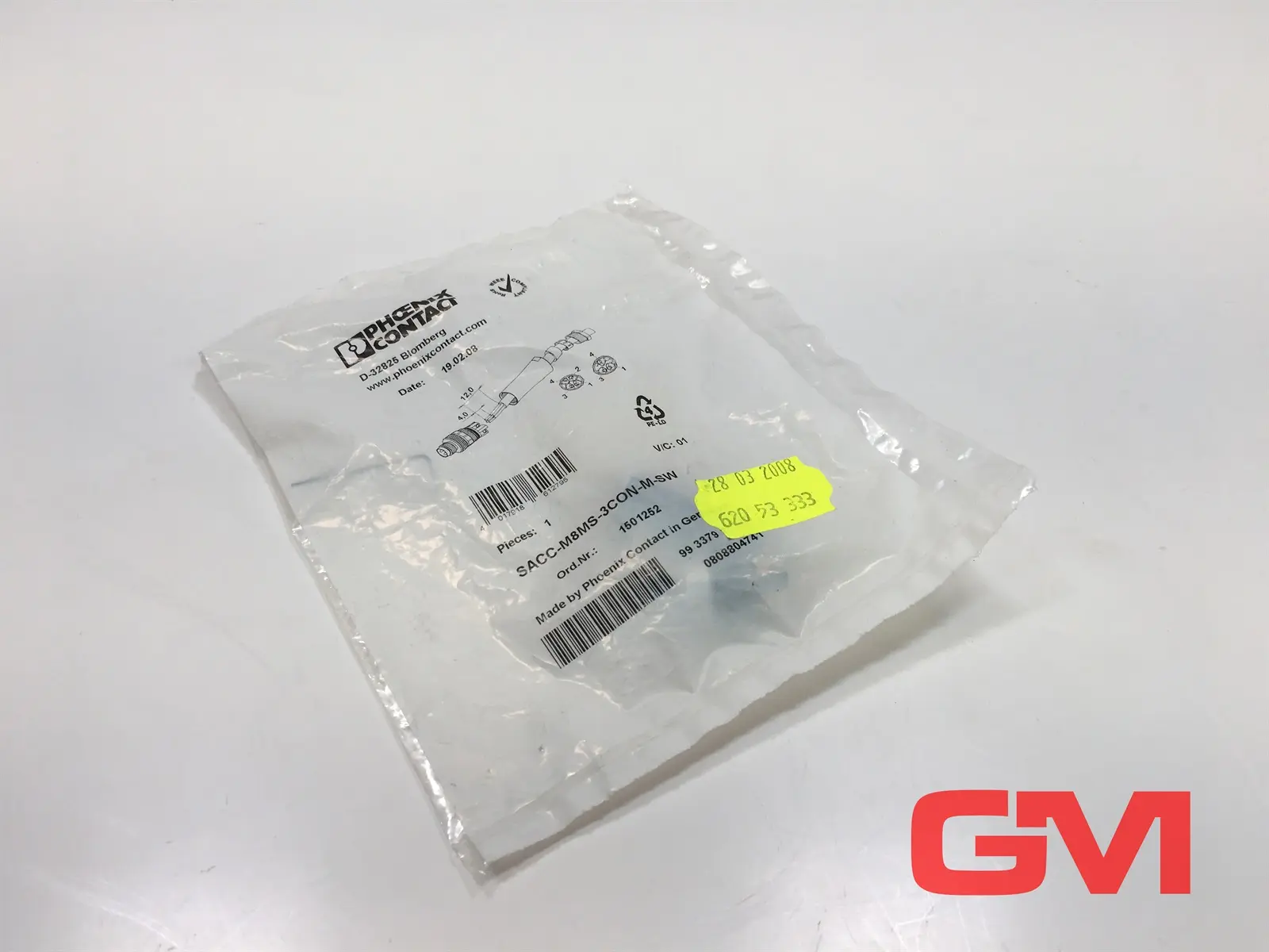 Produktfoto 1 von Phoenix Contact Steckverbinder 1501252 connector SACC-M 8MS-3CON-M-SW Stecker M8