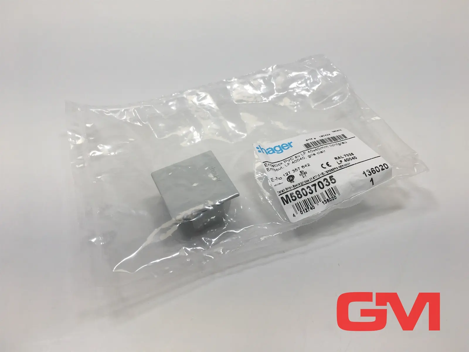 Produktfoto 1 von Hager Endstück PVC zu LF M58037035 end piece 40x40mm lichtgrau LF40040 Unit