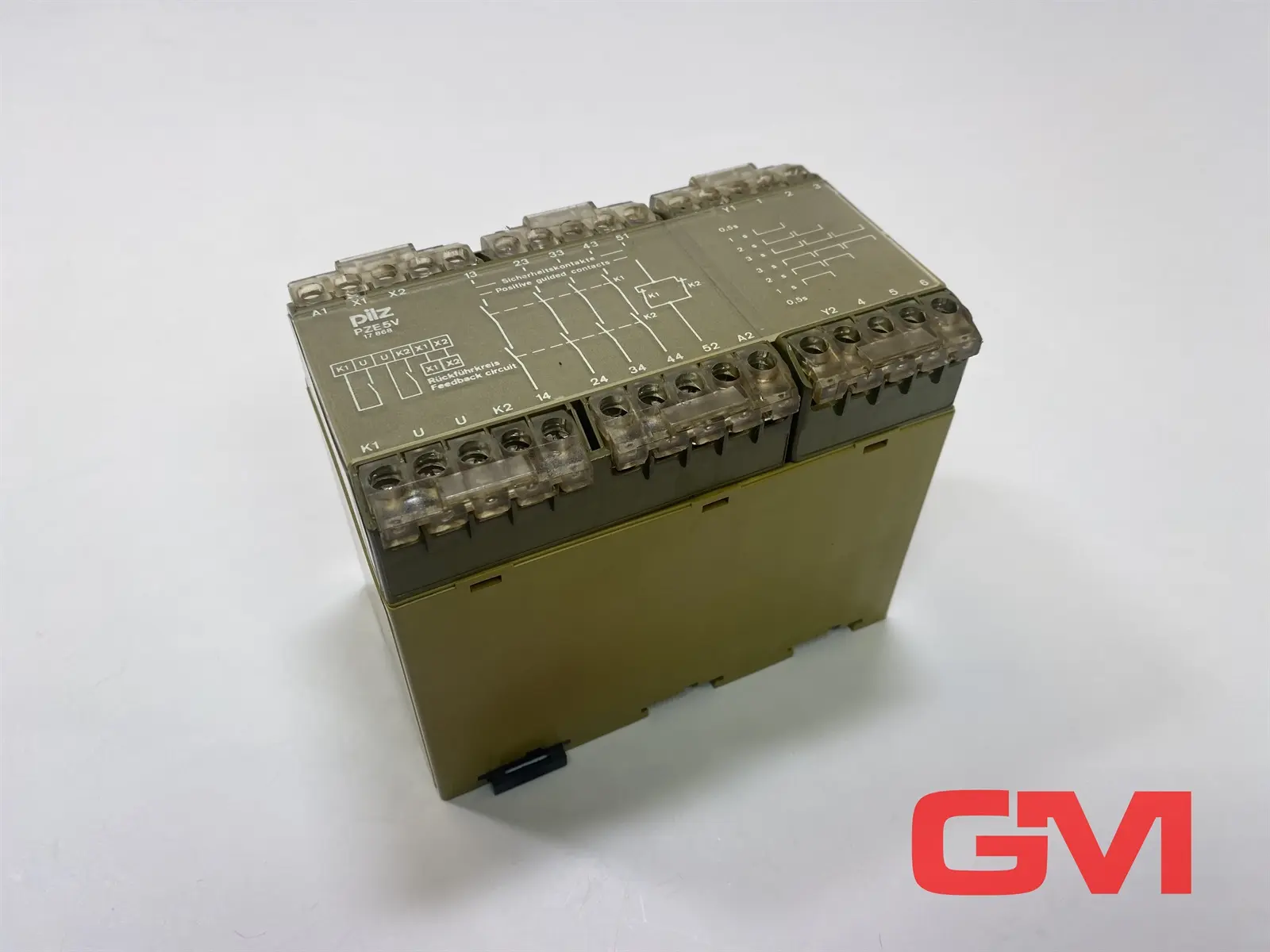 Produktfoto 1 von Pilz Sicherheitsrelais PZE5V 0,5-3s 24VDC 4S 1Ö safety relay 474965 beschädigt