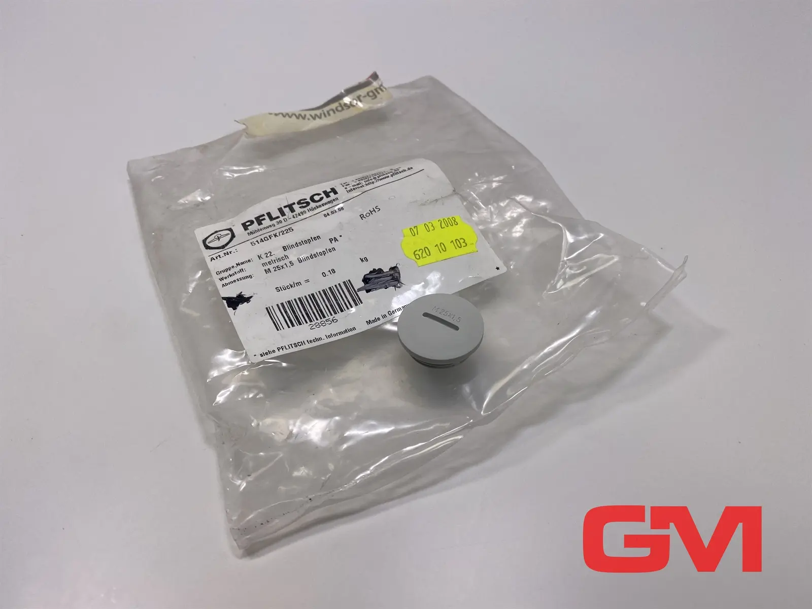Produktfoto 1 von VE 32x Pflitsch Blindstopfen 514GFK/225 blind plug M 25x1,5 PA metrisch rund
