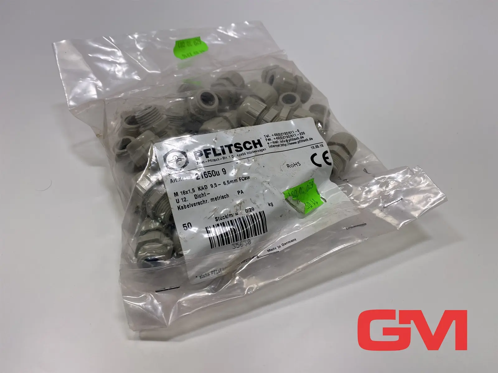 Produktfoto 1 von VE 50x Pflitsch Kabelverschraubung 21650u 9 cable gland M 16x1,5 KAD 9,5-6-5mm