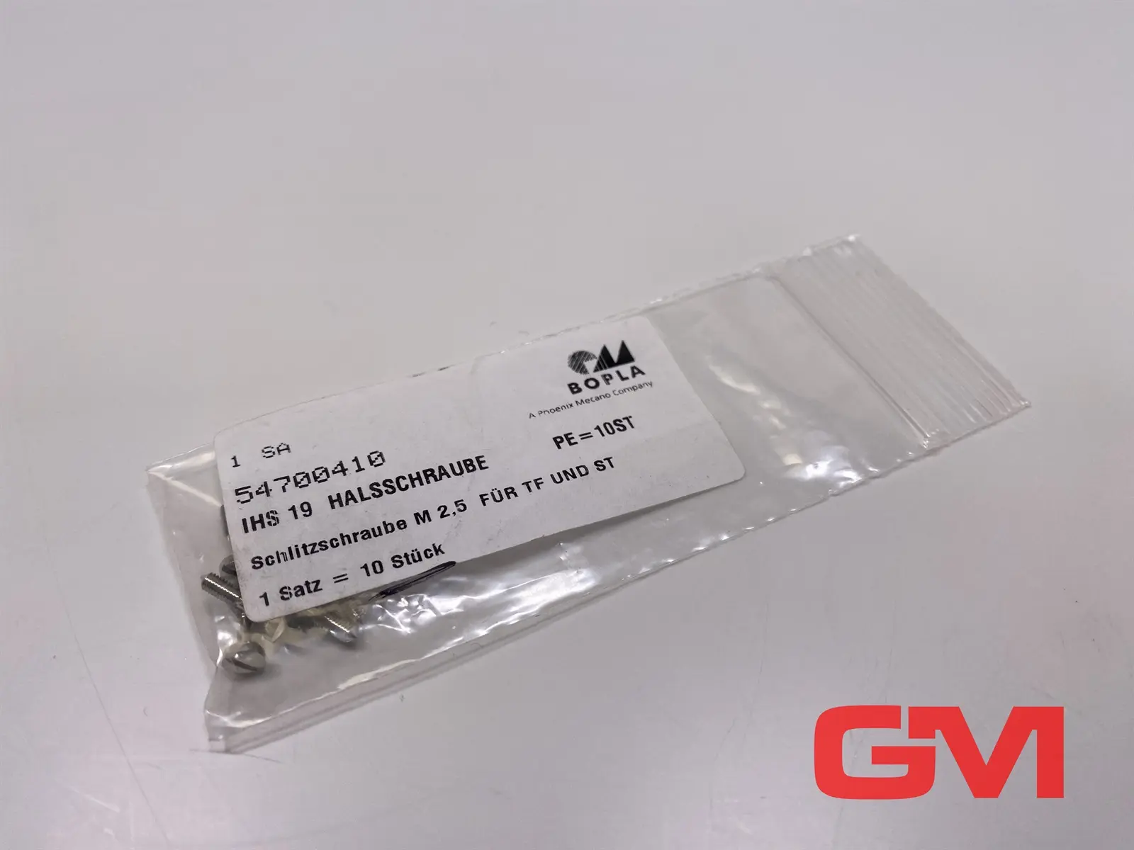 Produktfoto 1 von VE 10x Bopla Halsschrauben IHS 19 collar screws 54700410 Schlitzschraube M2,5x11