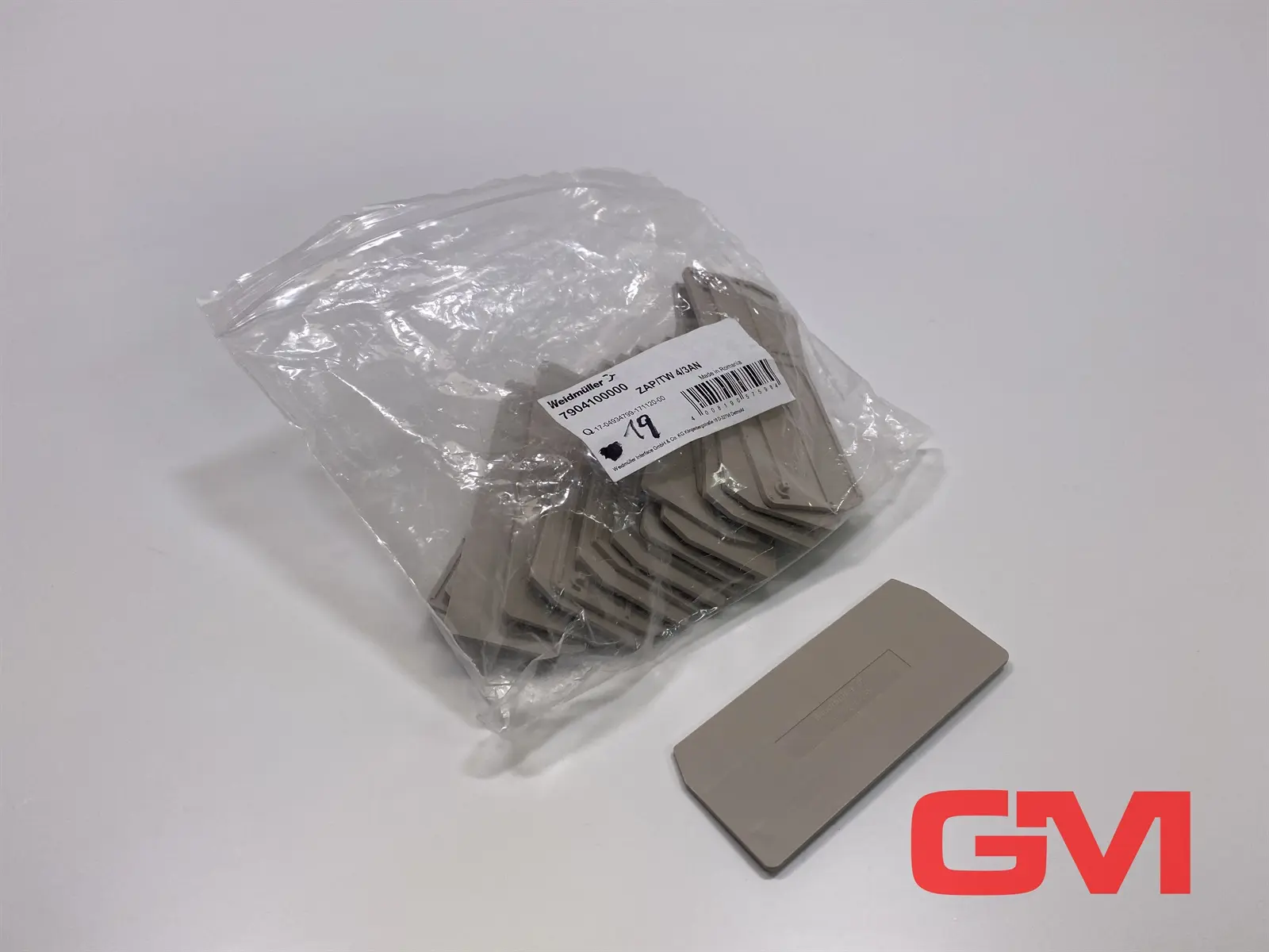 Produktfoto 1 von VE 19x Weidmüller Abschlussplatte ZAP/TW 4/3AN end plate 7904100000 Z-Reihe