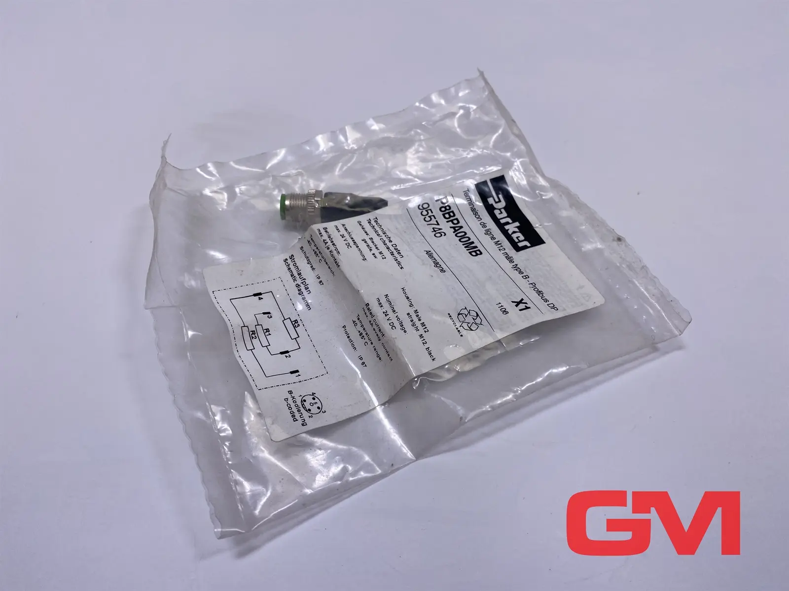 Produktfoto 1 von Parker Leitungsabschluss P8BPA00MB cable termination Profibus DP Stecker M12