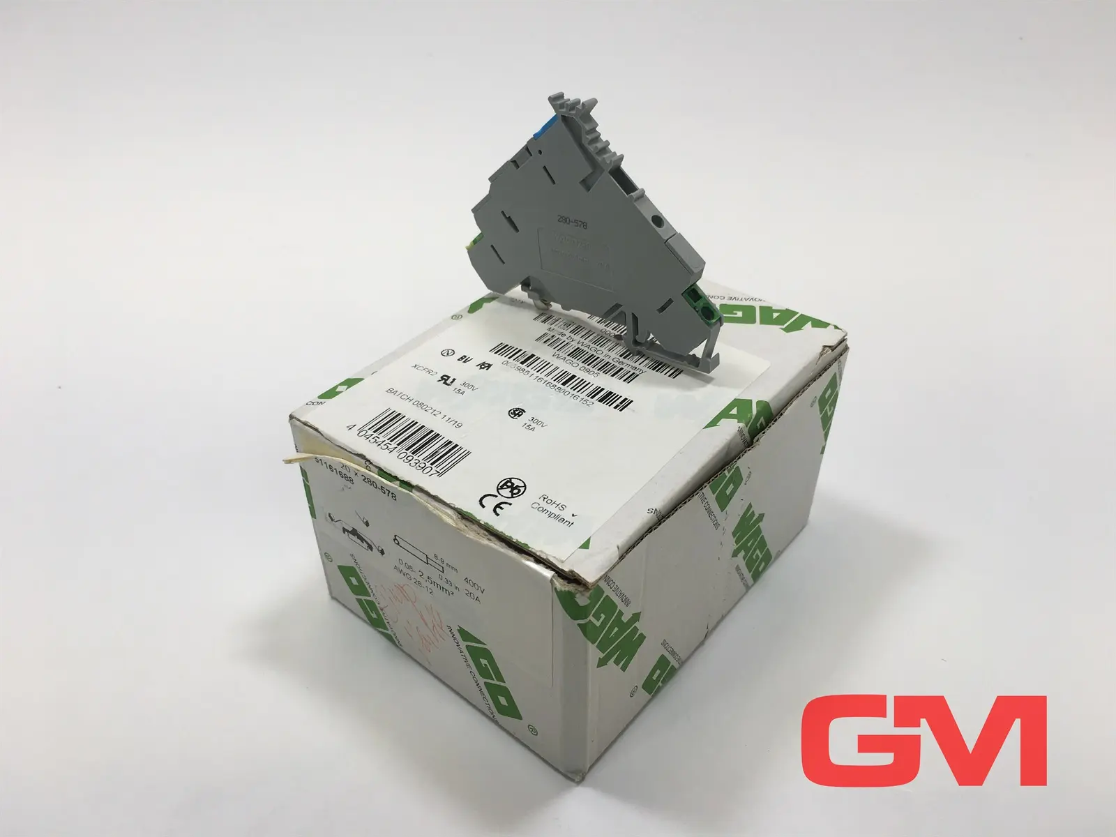 Produktfoto 1 von 19x Wago 3-Leiter-Aktoreneinspeiseklemme 280-578 3-conductor terminal block