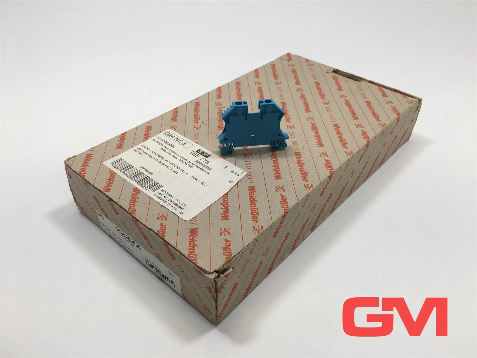Produktfoto 1 von VPE 100 x Weidmüller Durchgangs-Reihenklemme 1020280000 splice terminal WDU 6 BL
