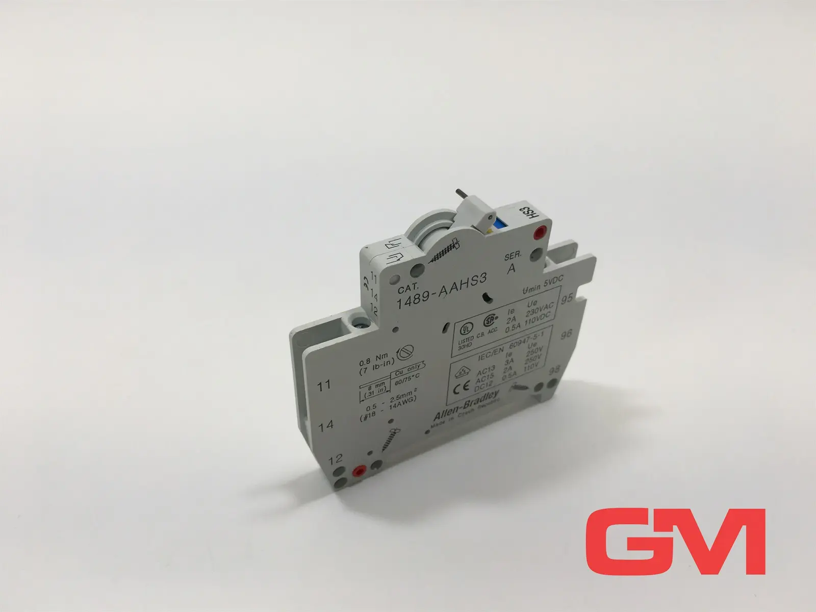 Produktfoto 1 von Allen-Bradley Hilfsschütz 1489-AAHS3 auxiliary contact 1NO + 1NC 5V DC Serie A