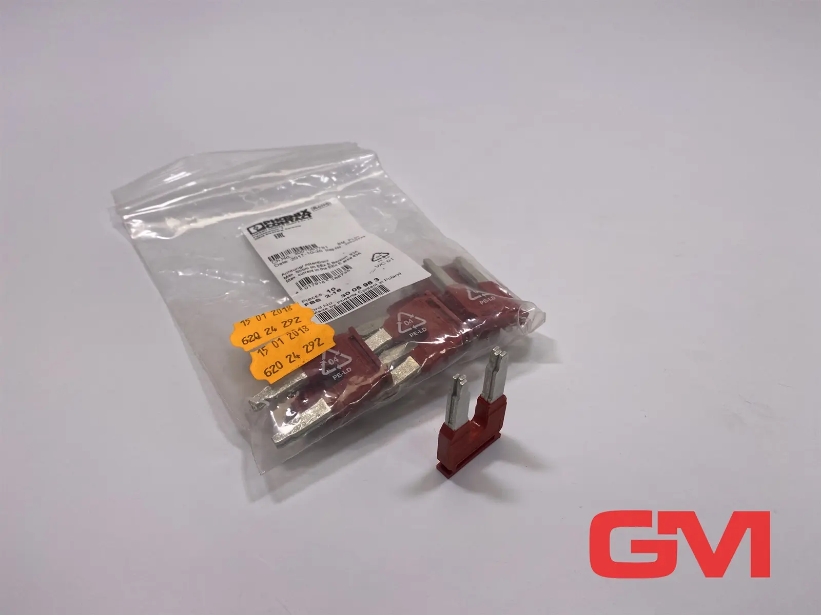 Produktfoto 1 von VE 10x Phoenix Contact Steckbrücke FBS 2-16 plug-in bridge 3005963 rot