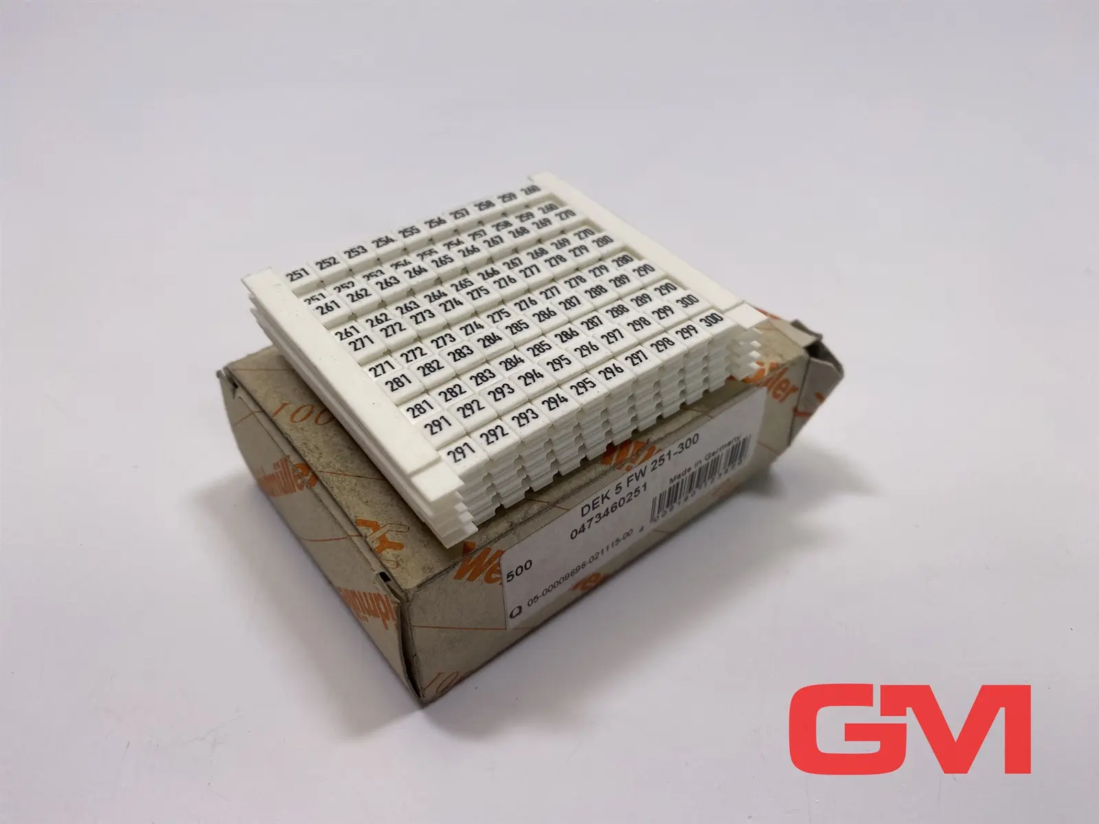 Produktfoto 1 von VE 500x Weidmüller Klemmenmarkierung DEK 5 FW 251-300 terminal marker 0473460251