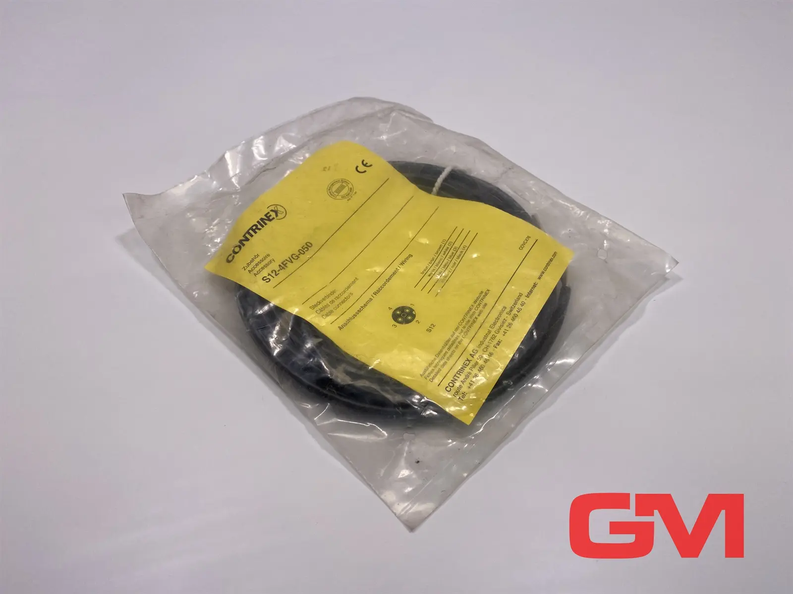Produktfoto 1 von Contrinex Steckverbinder S12-4FVG-050 cable connector PVC M12 4-polig Kabel 5m