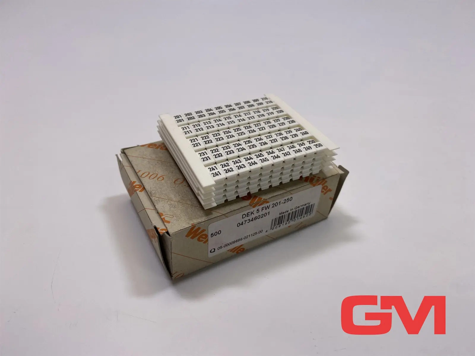 Produktfoto 1 von VE 500x Weidmüller Klemmenmarkierung DEK 5 FW 201-250 terminal marker 0473460201