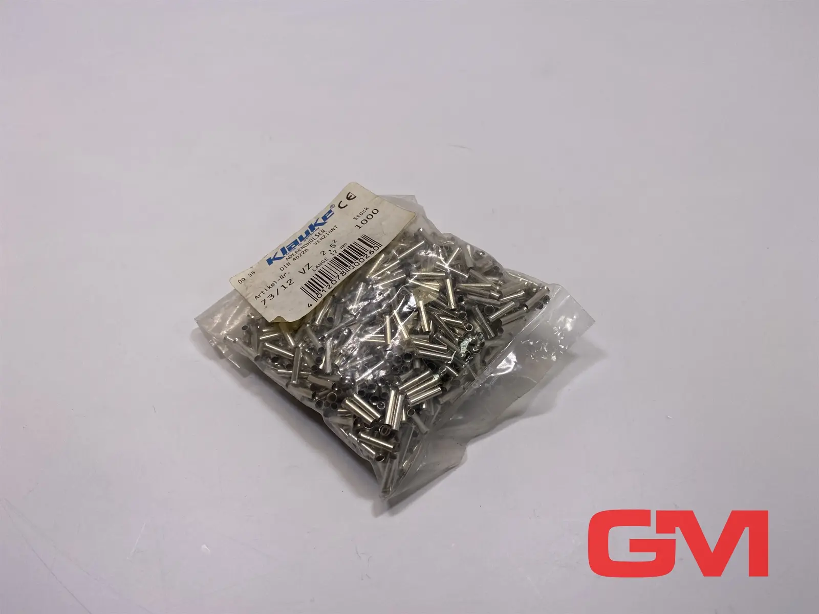 Produktfoto 1 von VE 1000x Klauke Aderendhülsen 73/12 VZ 2,5mm² wire end ferrule Länge 12 mm