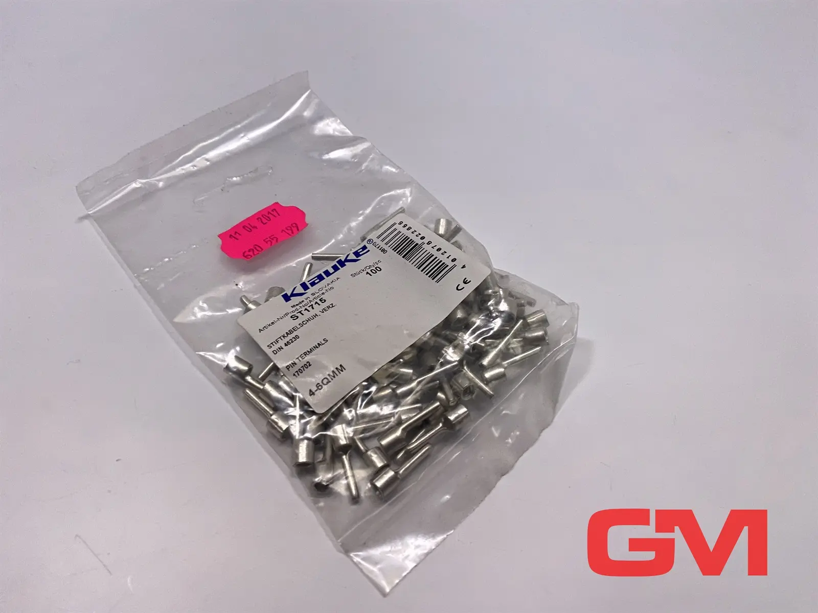 Produktfoto 1 von VE 100x Klauke Stiftkabelschuh ST1715 pin terminals 170702 4-6mm² verzinkt