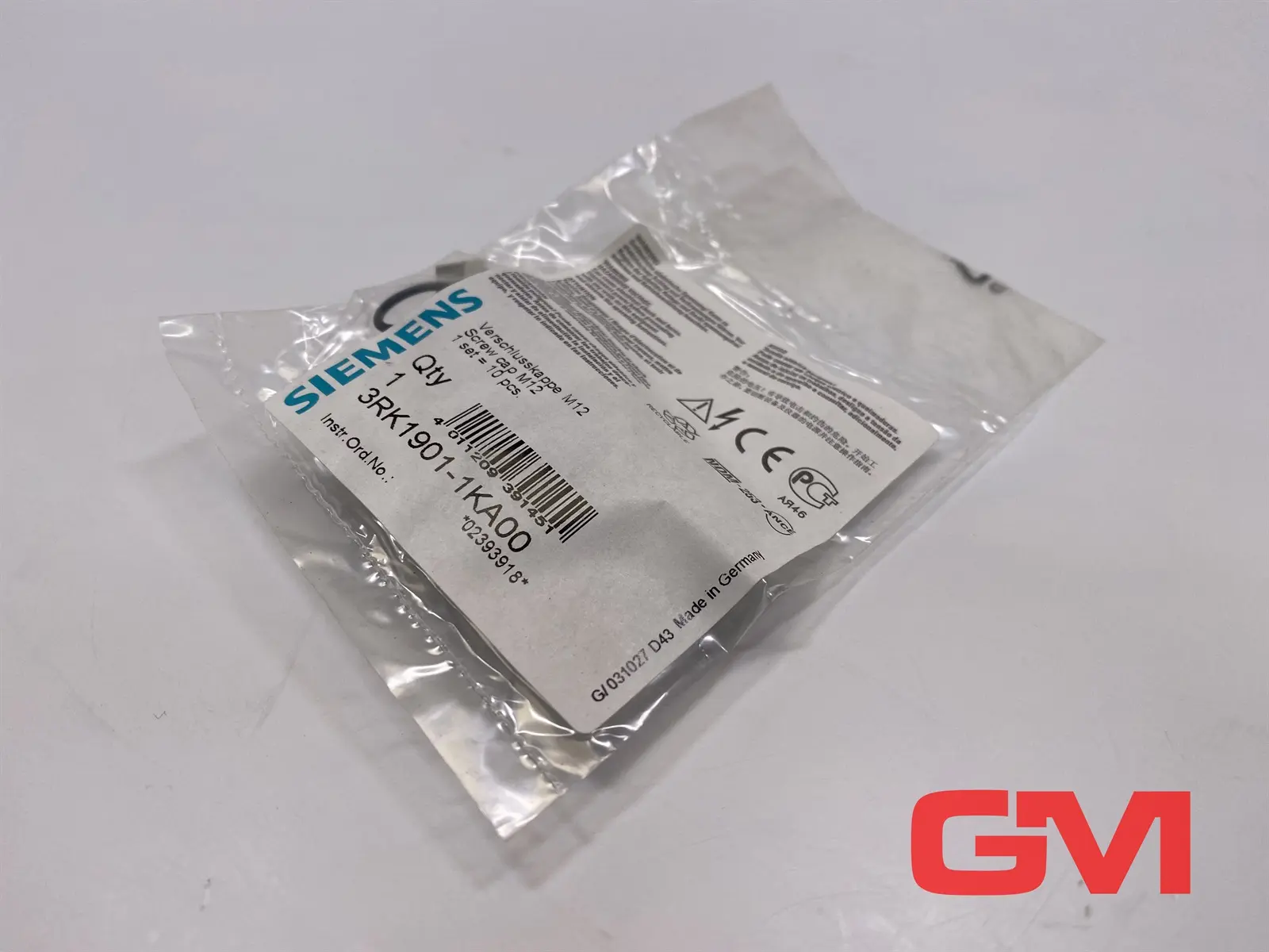 Produktfoto 1 von VE 10x Siemens Verschlusskappe M12 3RK1901-1KA00 screw cap AS-Interface O-Ring