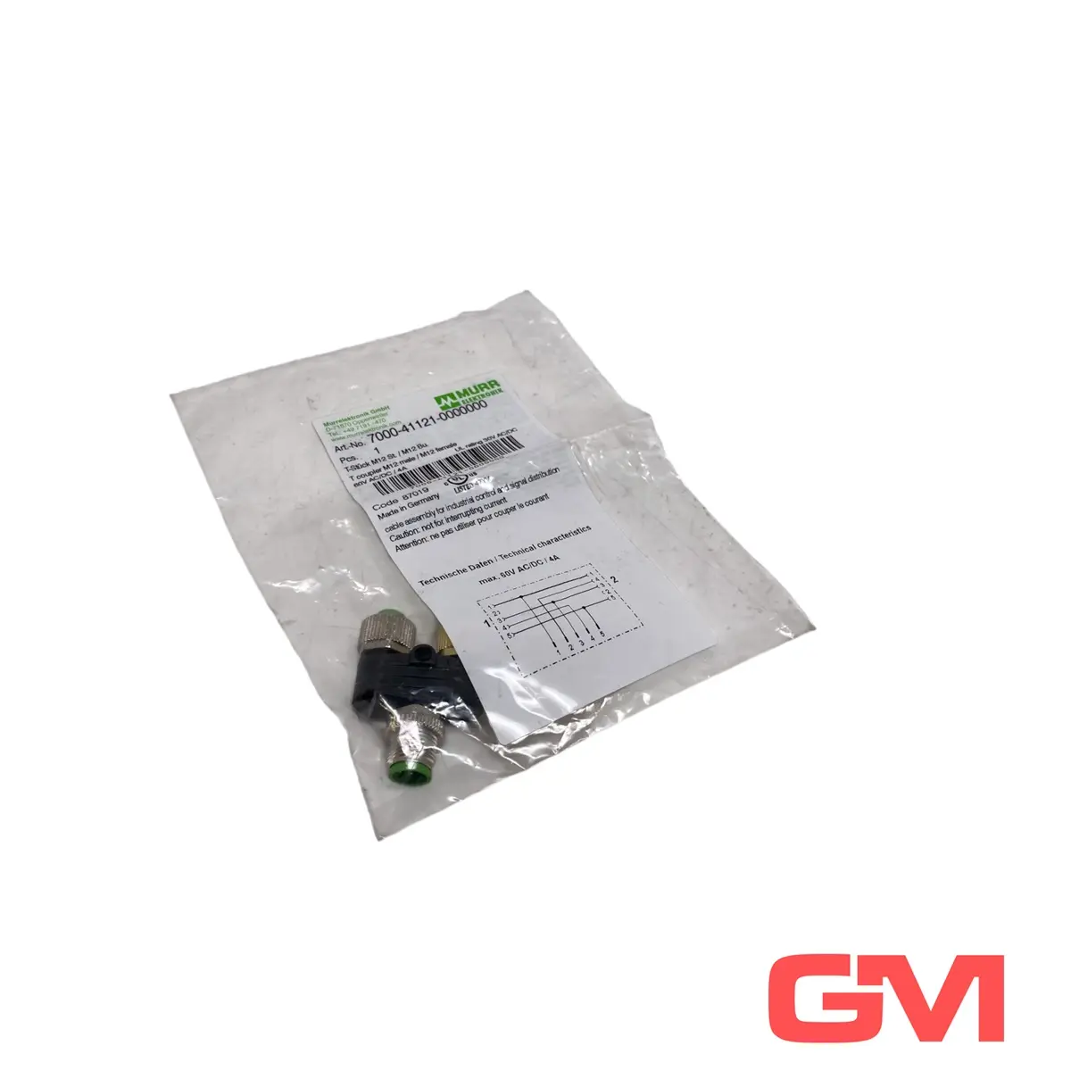 Produktfoto 1 von Murr Stecker 7000-41121-0000000 T coupler gerade T-Stück 2x M12 5-polig