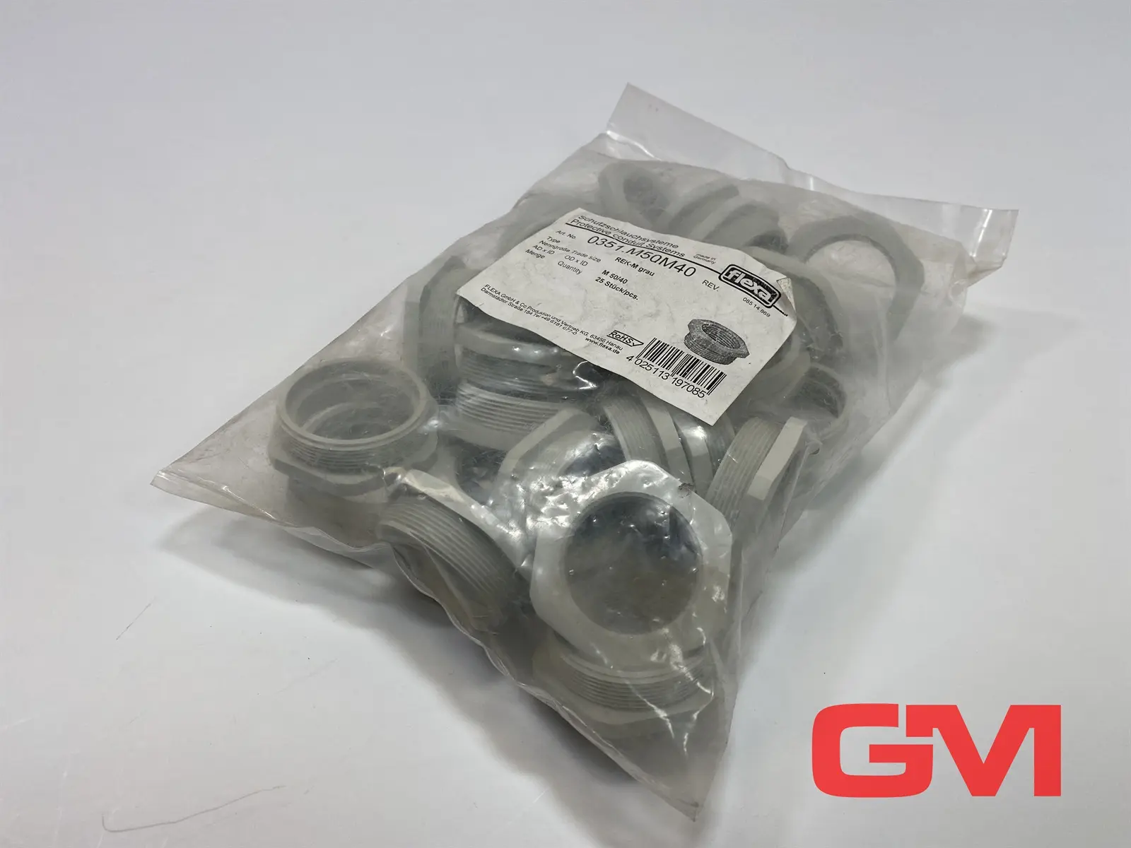 Produktfoto 1 von VE 25x Flexa Gewindereduzierung REK-M M50/40 thread reduction 0351.M50.M40 grau