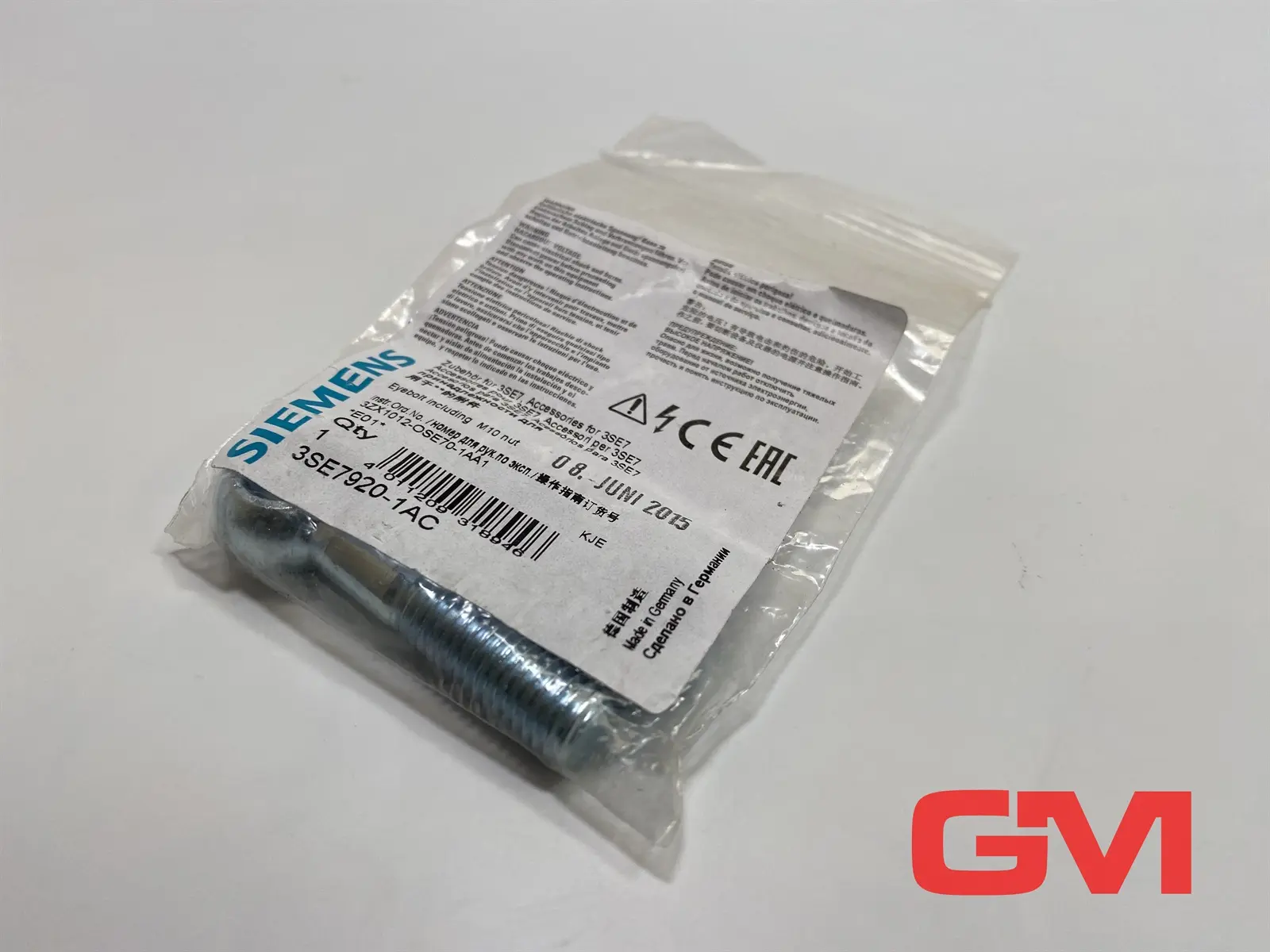 Produktfoto 1 von Siemens Augenschraube 3SE7920-1AC eye bolt M10 inklusive Mutter 3SE7 Stahl