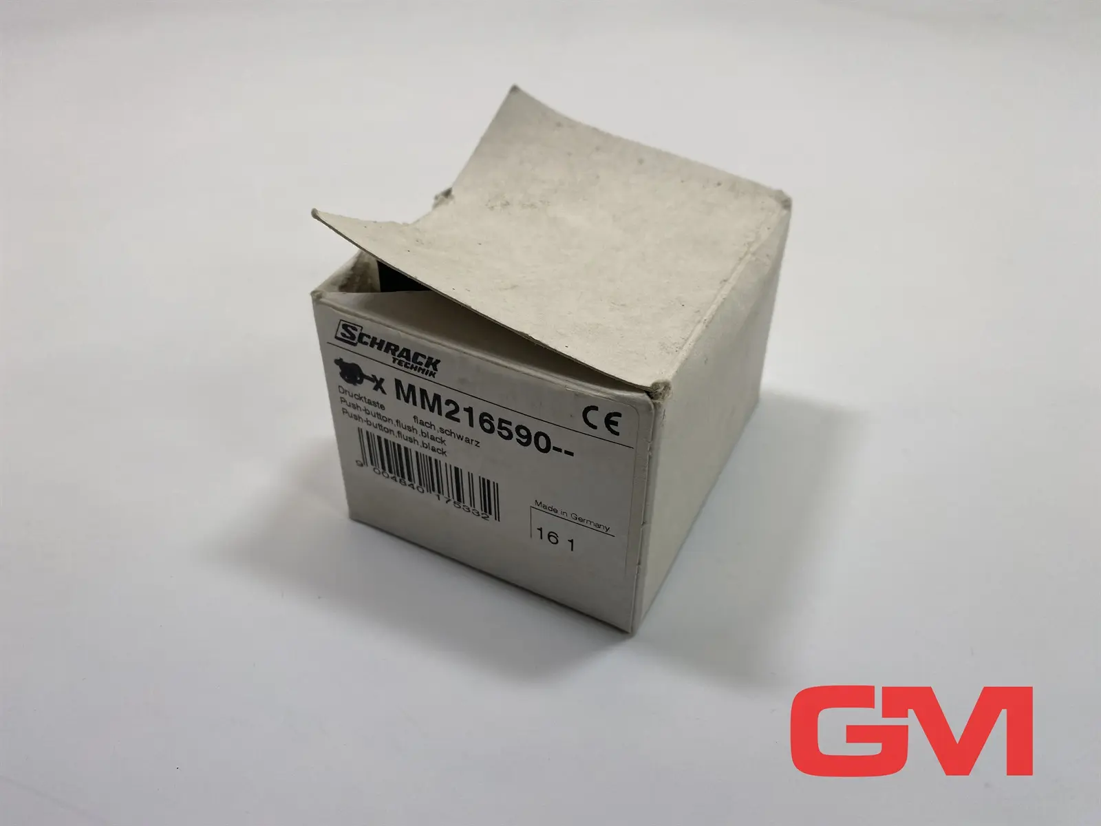 Produktfoto 1 von VE 4x Schrack Drucktaste MM216590 push button flach schwarz tastend 30mm