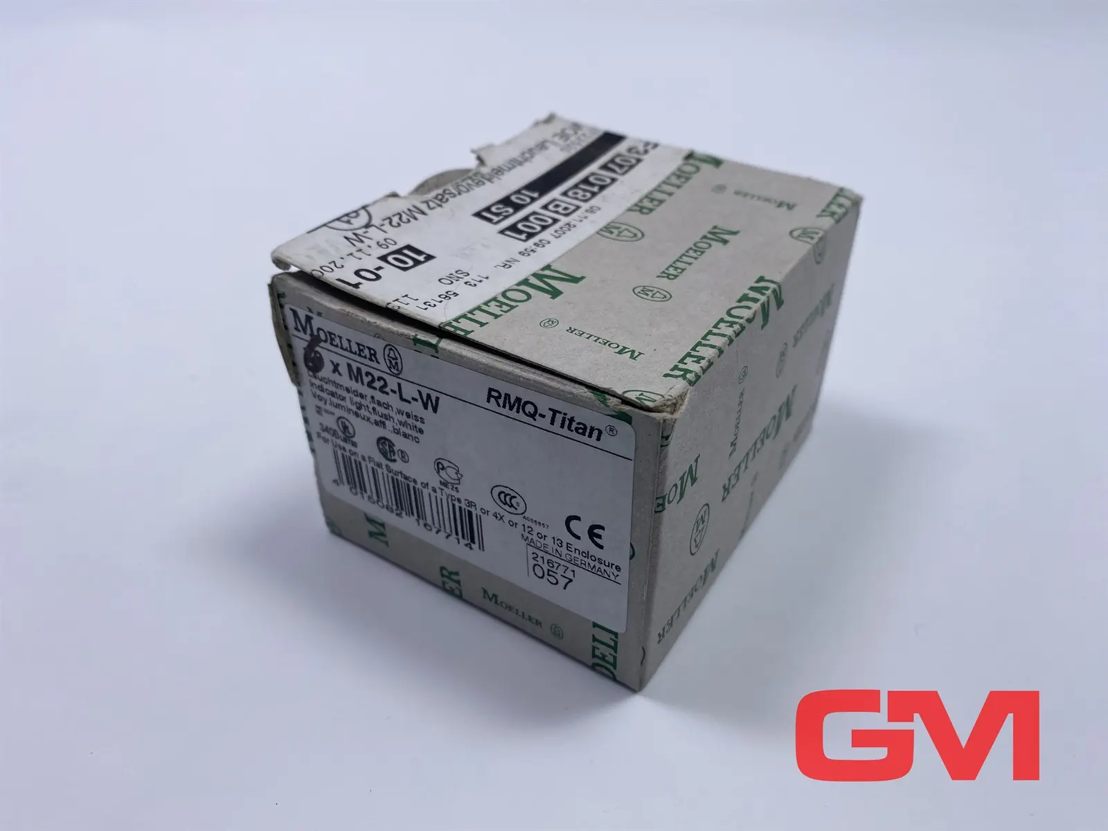 Produktfoto 1 von VE 6x Moeller Leuchtmelder M22-L-W indicator light white 216771 flach weiss