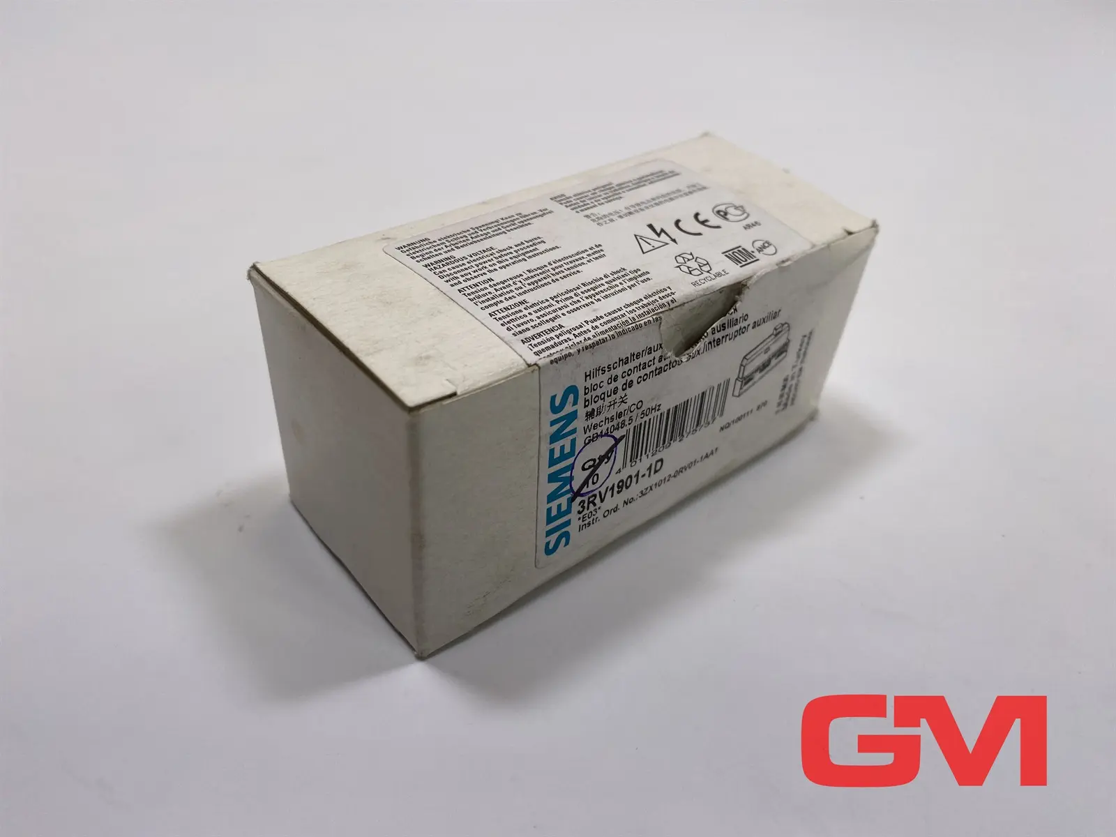 Produktfoto 1 von VE 15x Siemens Hilfsschalter 3RV1901-1D switch transverse 1CO querliegend 1W