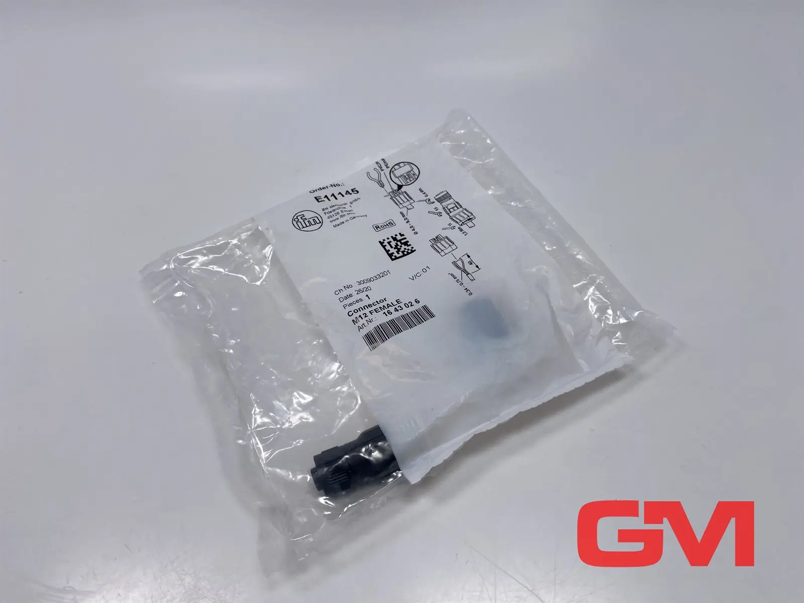 Produktfoto 1 von ifm Konfektionierbare Buchse E11145 wirable socket SDOGH040PLSFKSK M12 gerade