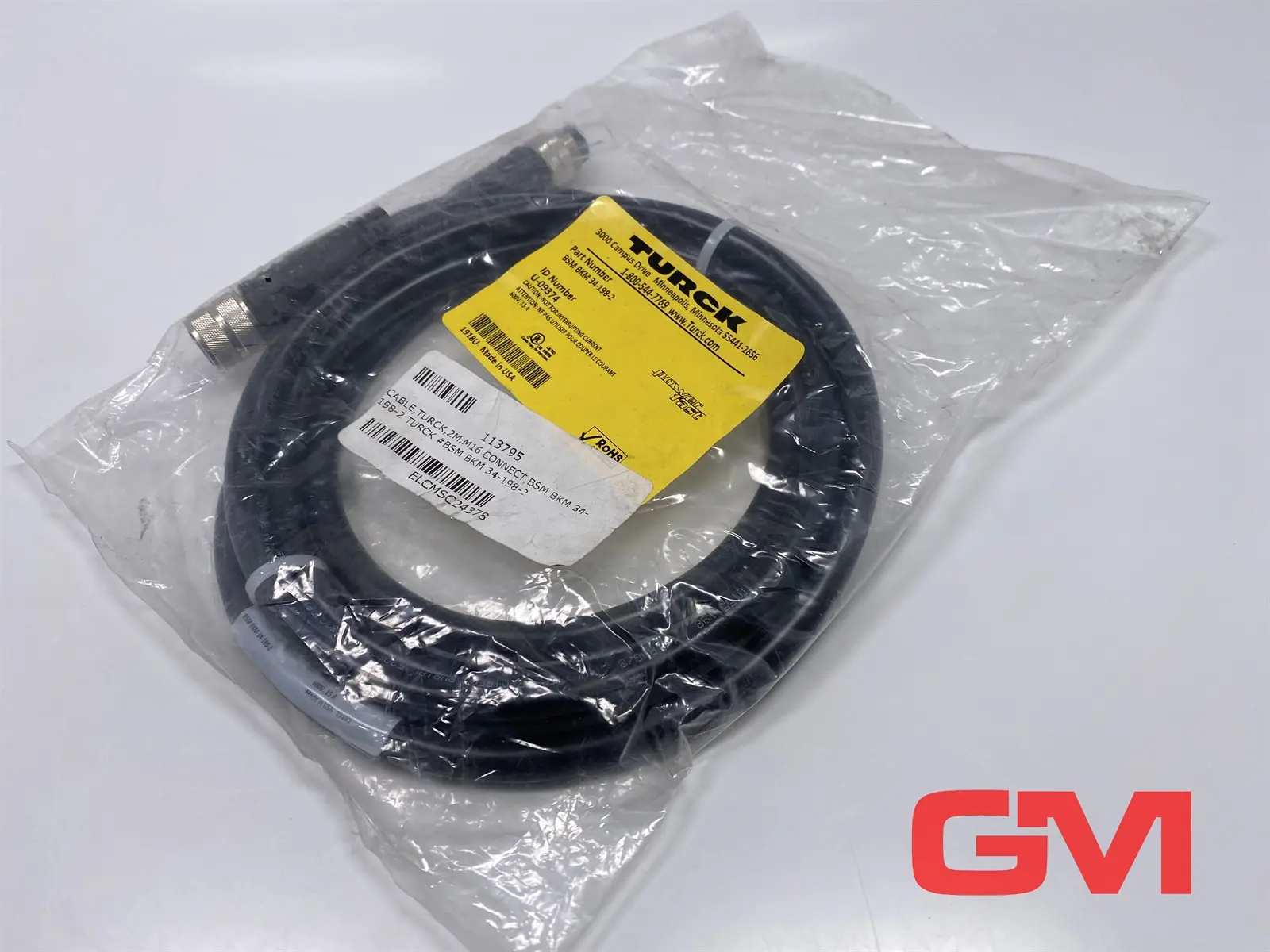 Produktfoto 1 von Turck Anschlussleitung U-09374 power cordset BSM BKM 34-19-82 M16 Bu.-St. 2m