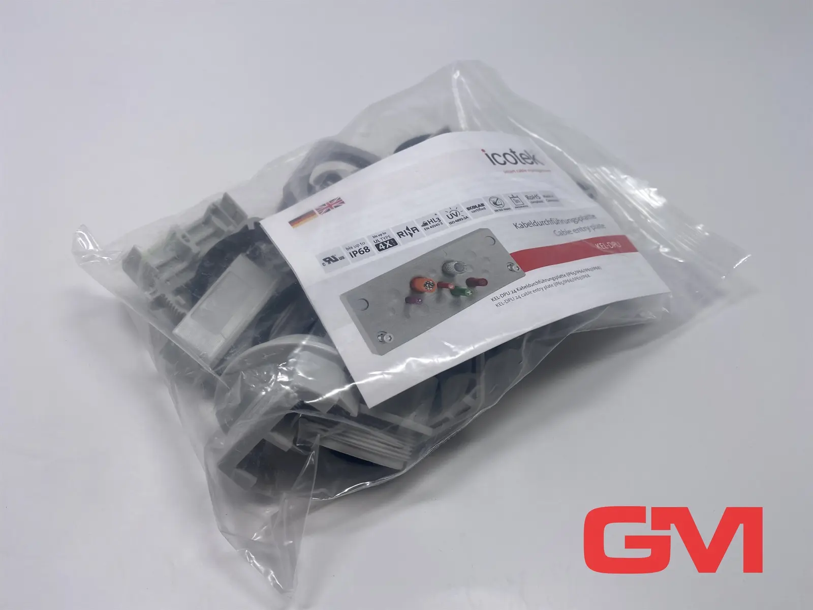 Produktfoto 1 von VE 5x icotek Kabelverschraubung KVT 50-2 grau split cable gland grey 45204 M50