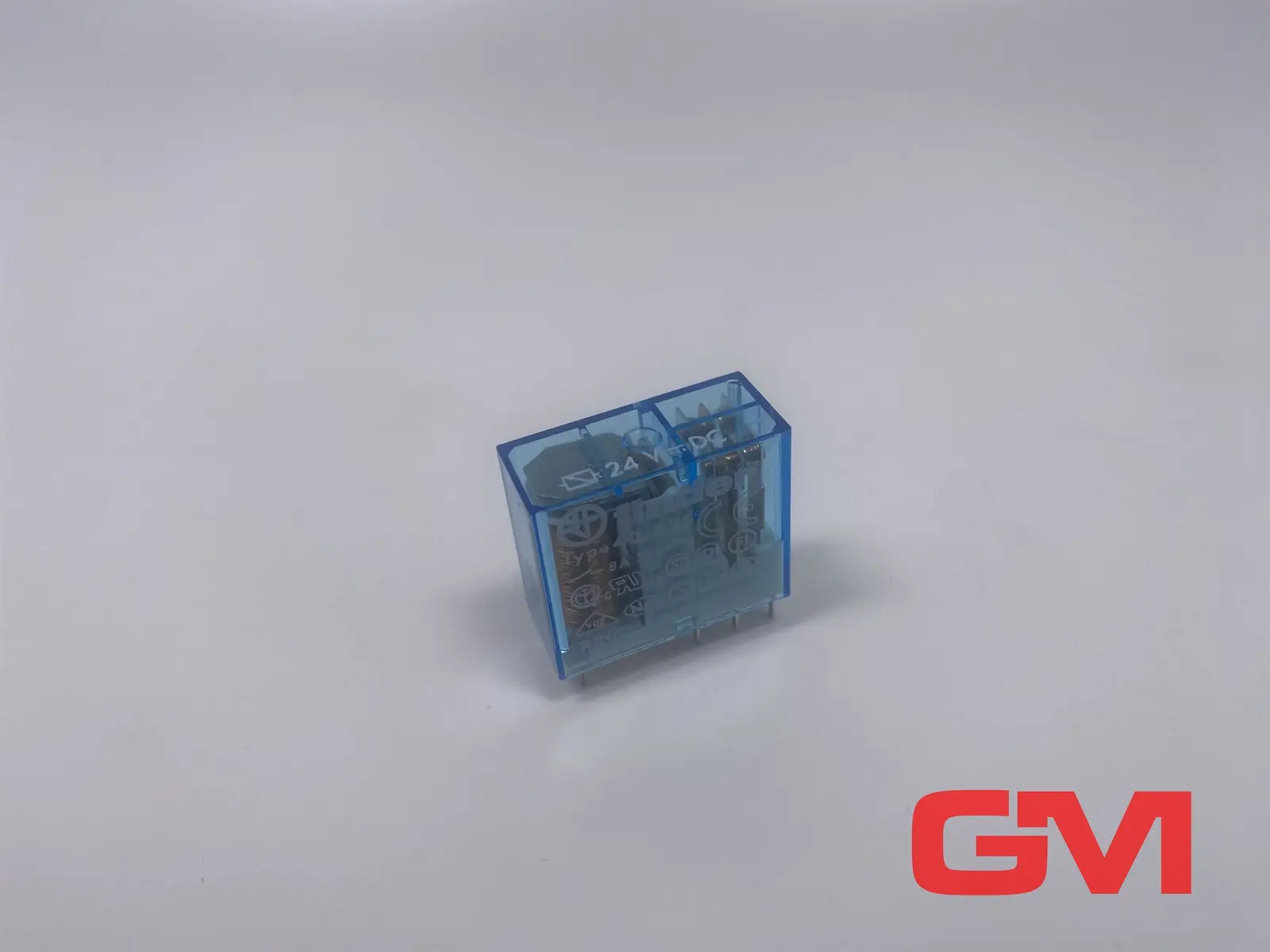 Produktfoto 1 von Finder Steckrelais 40.52S plug-in relay 24VDC 8A 250VAC Printrelais PCB blau