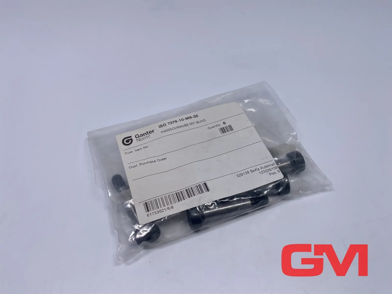 VPE 8x Ganter Norm Passschrauben mit Bund ISO 7379-10-M8-35 fitting srew 13 mm