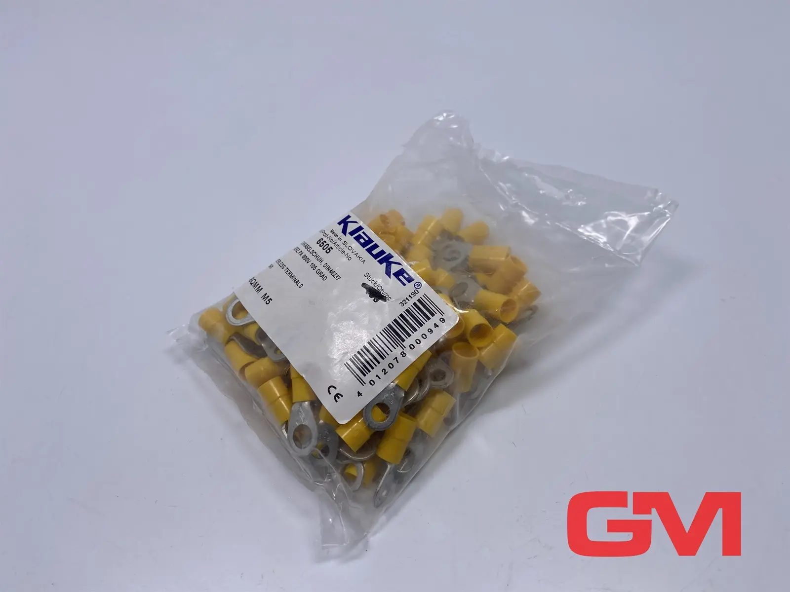 Produktfoto 1 von VE 99x Klauke Isolierte Quetschkabelschuhe 6505 solderless terminals 4-6mm² gelb
