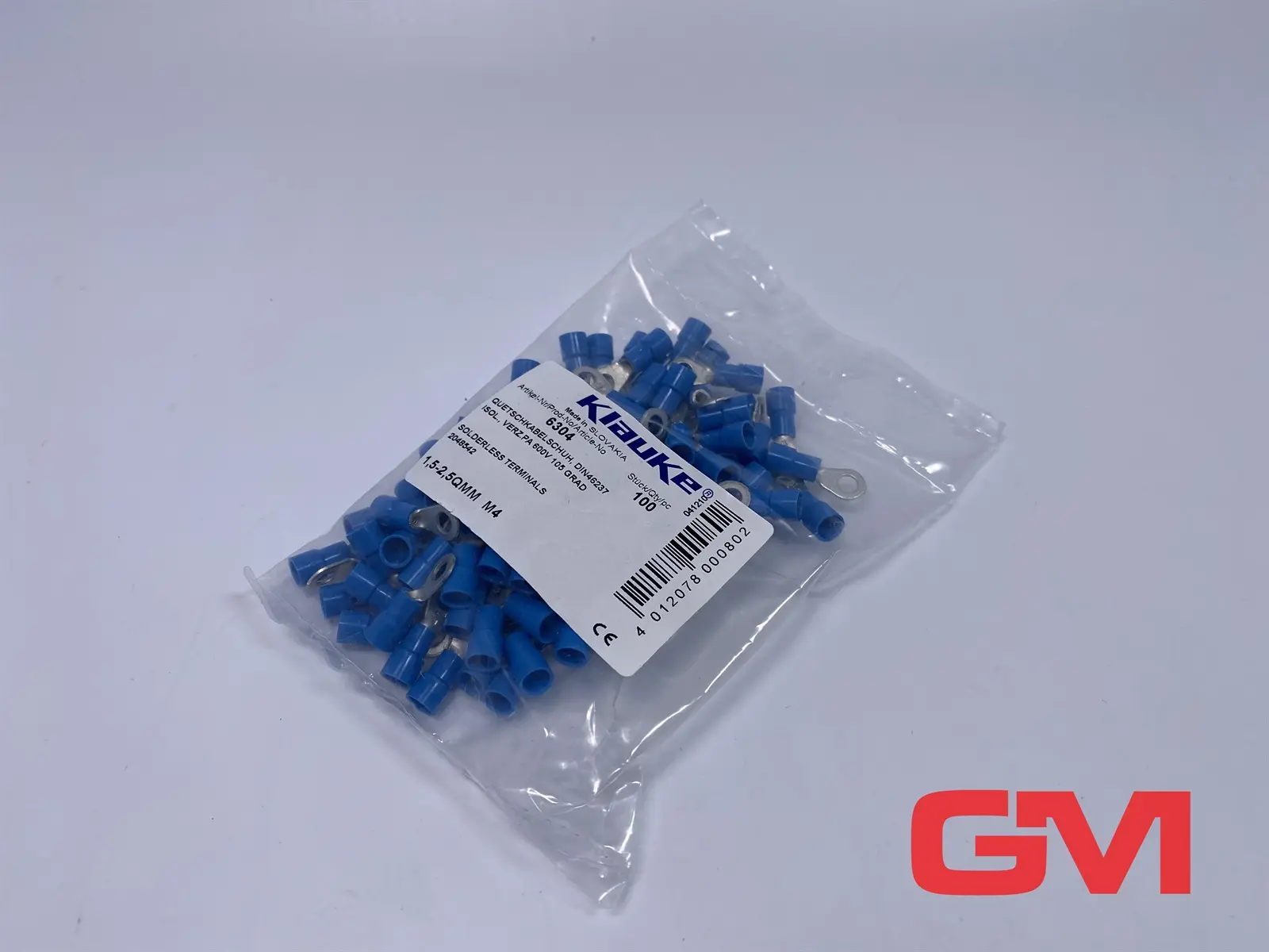 Produktfoto 1 von VPE 100x Klauke Quetschkabelschuh 6306 crimp terminal lug 1,5-2,5 qmm M6 blau