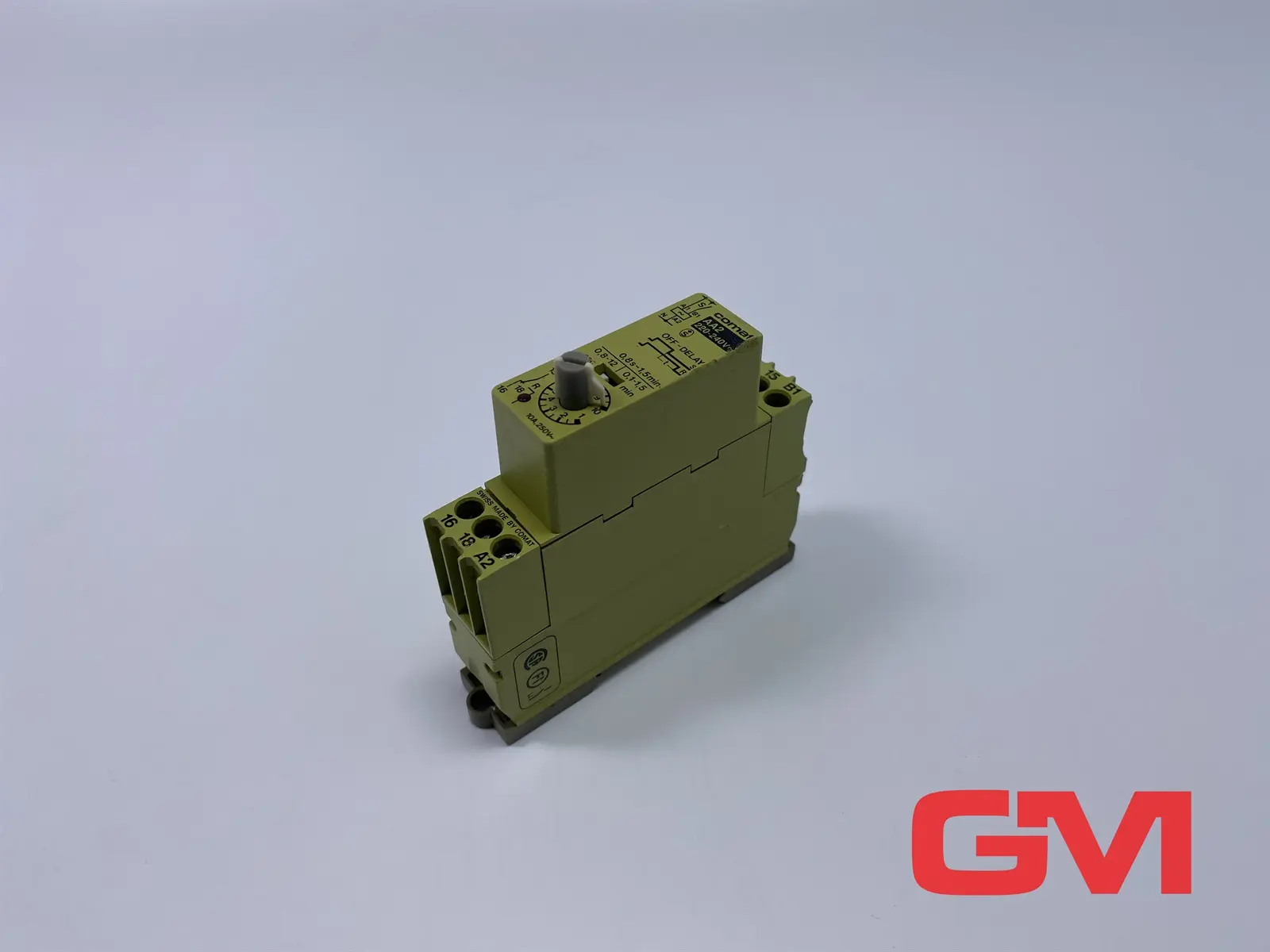 Produktfoto 1 von Comat Zeitrelais AA2 timing relay 220-240V 0,8s-1,5 min 10A AA2/AC220-240V S