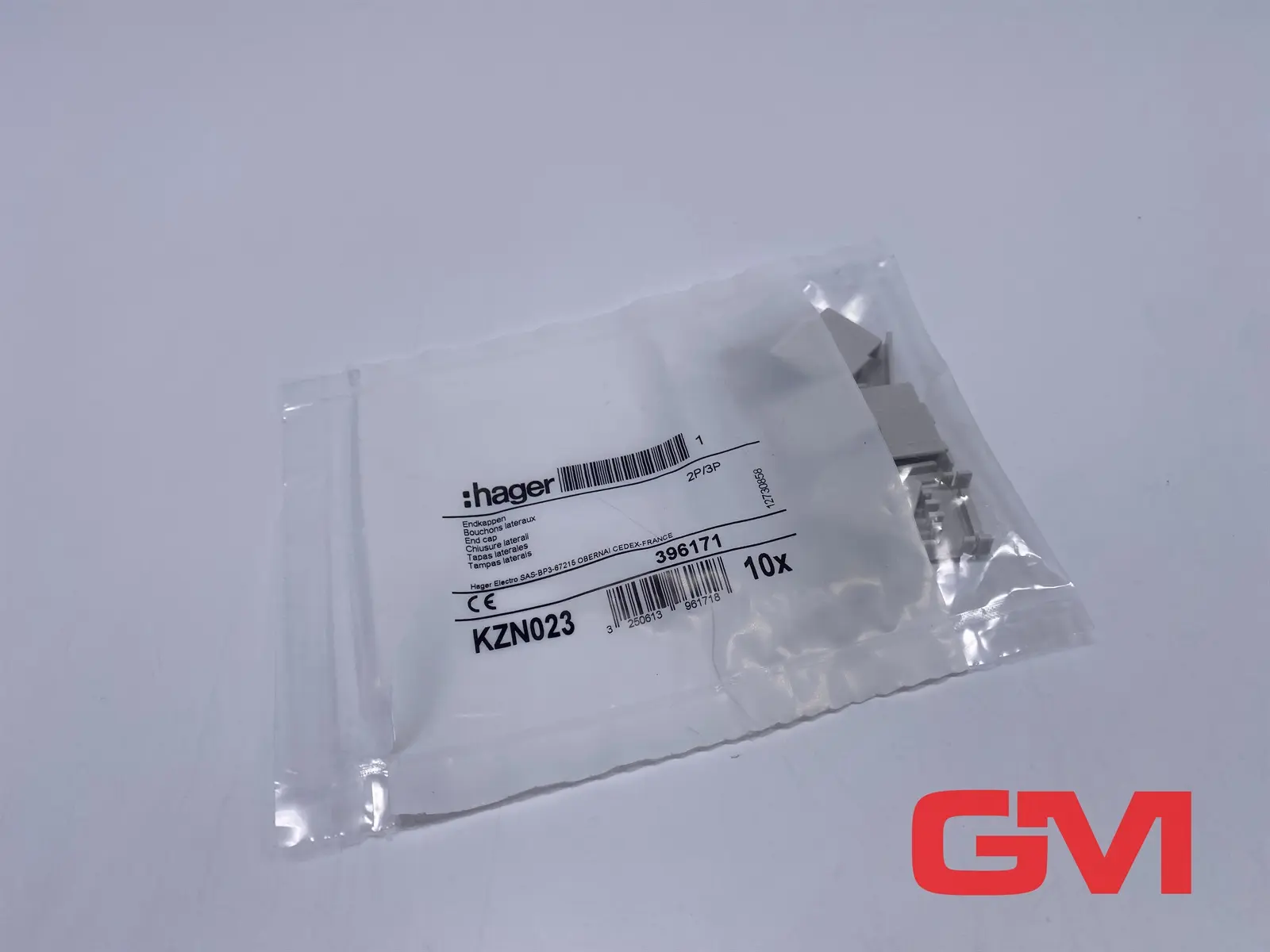 Produktfoto 1 von VE 10x Hager Endkappe KZN023 end cap 396171 für Phasenschiene 2 und 3 polig