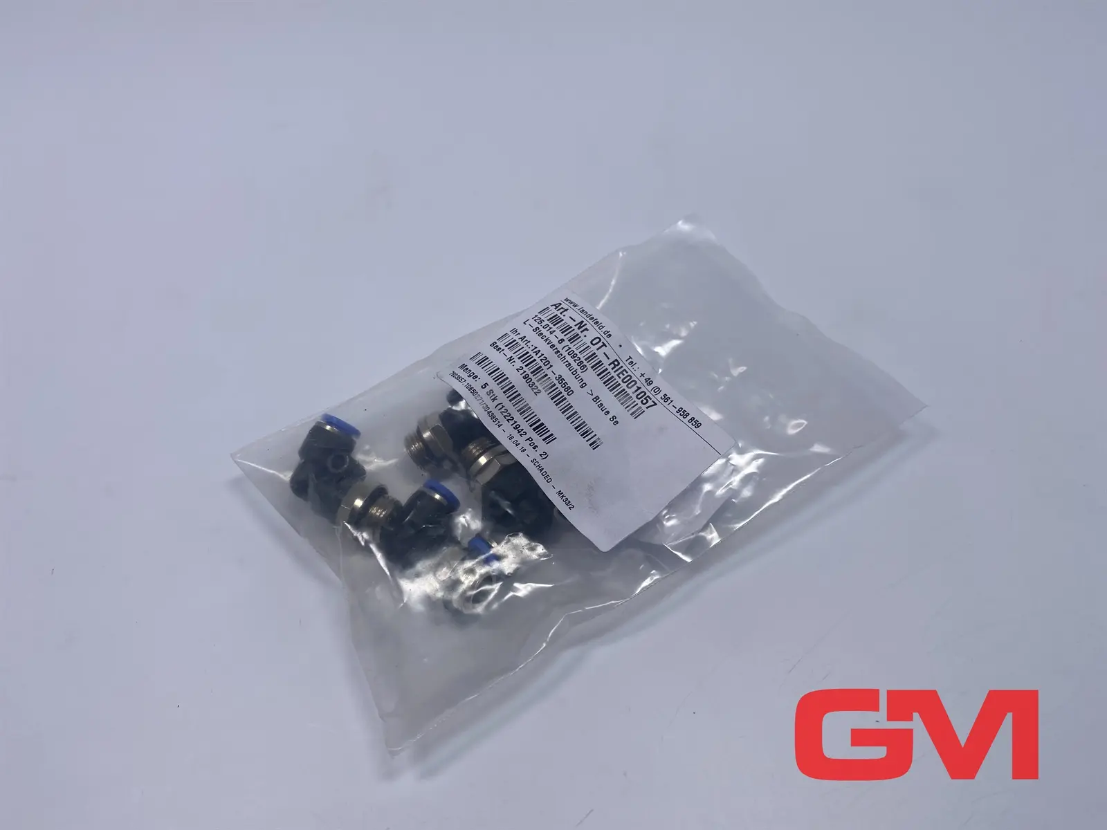Produktfoto 1 von VE 5x Landefeld L-Steckverschraubung OT-RIE001057 push-in fitting G 1/4 6mm