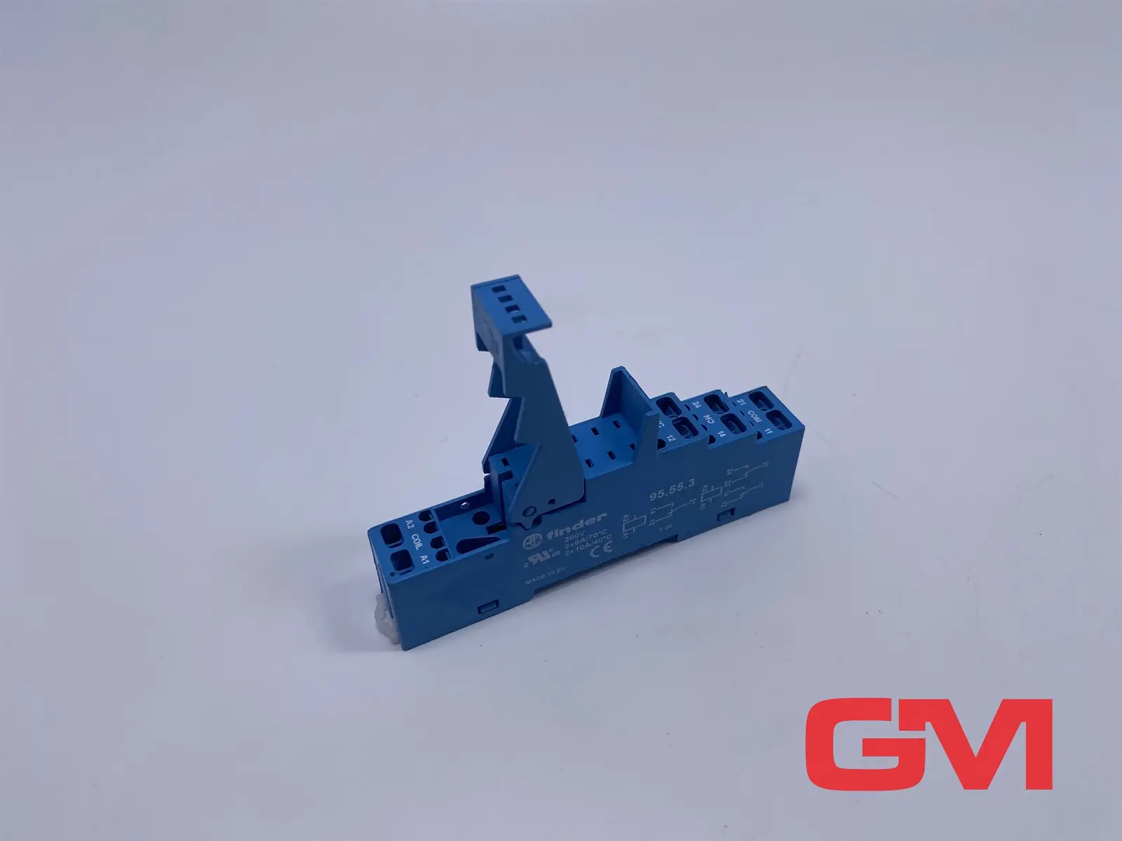 Produktfoto 1 von Finder Relaisfassung 95.55.3 relay socket mit Zugfederklemmen 8-Pins blau 15,8mm