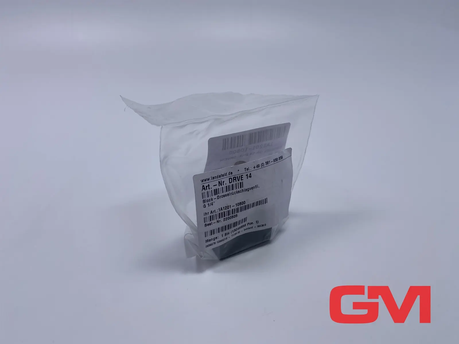 Produktfoto 1 von Landefeld Block-Drosselrückschlagventil DRVE 14 Flow control silencer G 1/4"