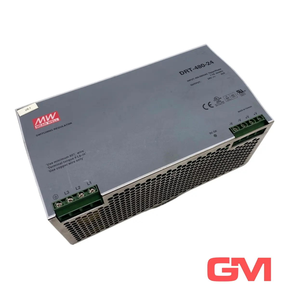 Produktfoto 1 von Mean Well Schaltnetzteil DRT-480-24 industrial power supply AC/DC 3-phasig