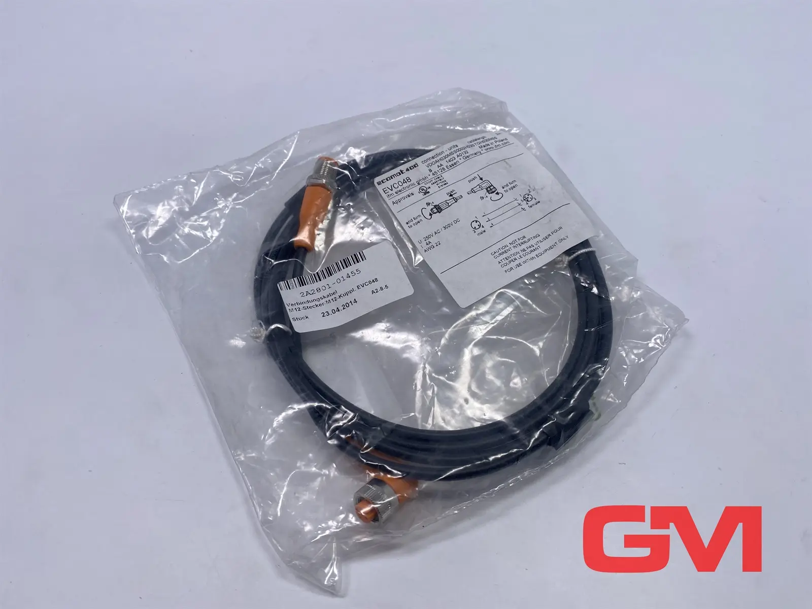 Produktfoto 1 von IFM Verbindungskabel EVC048 cable M12 PUR 2m VDOAH030MSS0002H03STGH030MSS