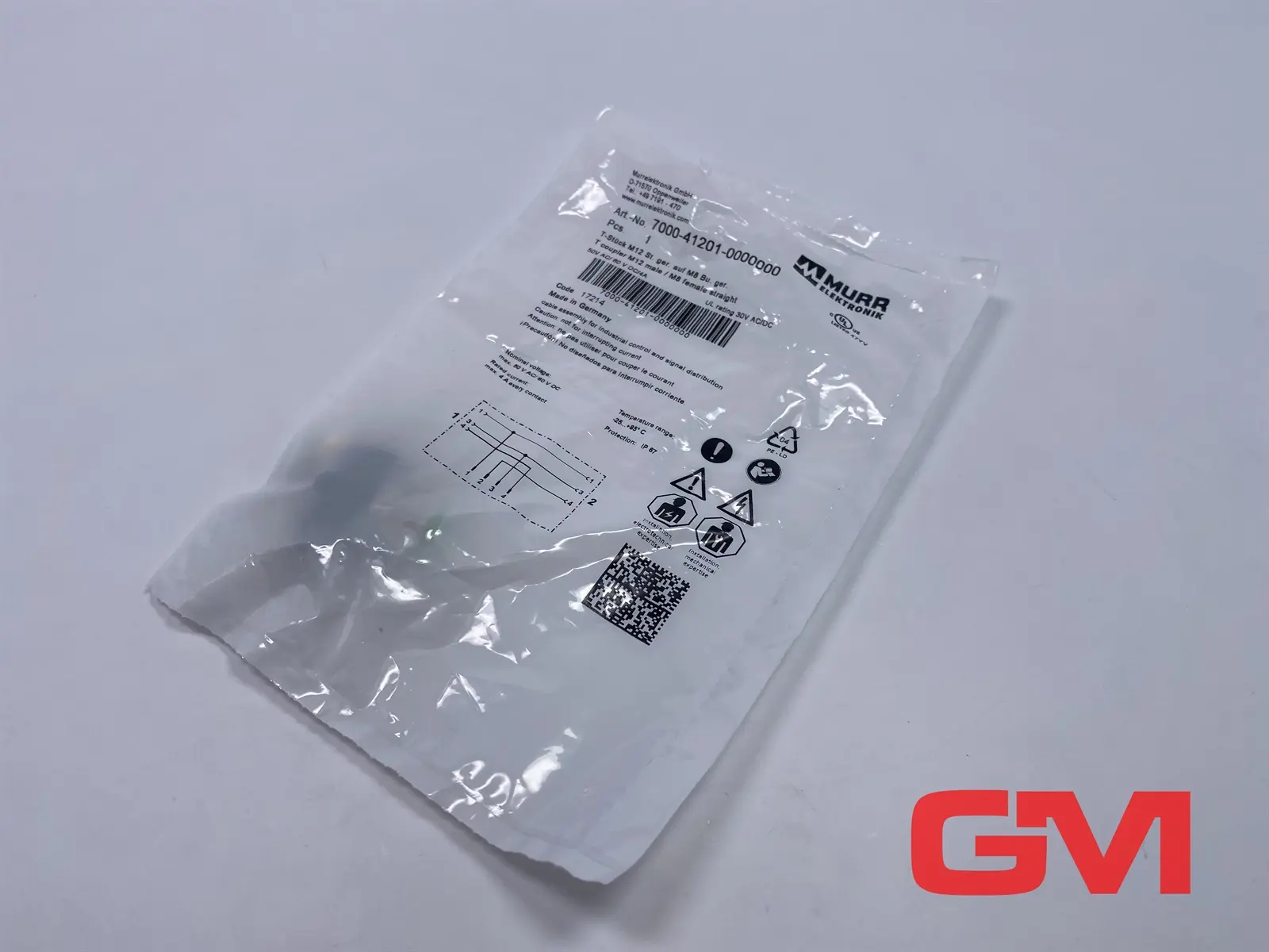 Produktfoto 1 von Murr Elektronik T-Stück 7000-41201-0000000 T-Coupler M12 M8 4-pol. / 2x 3-pol.