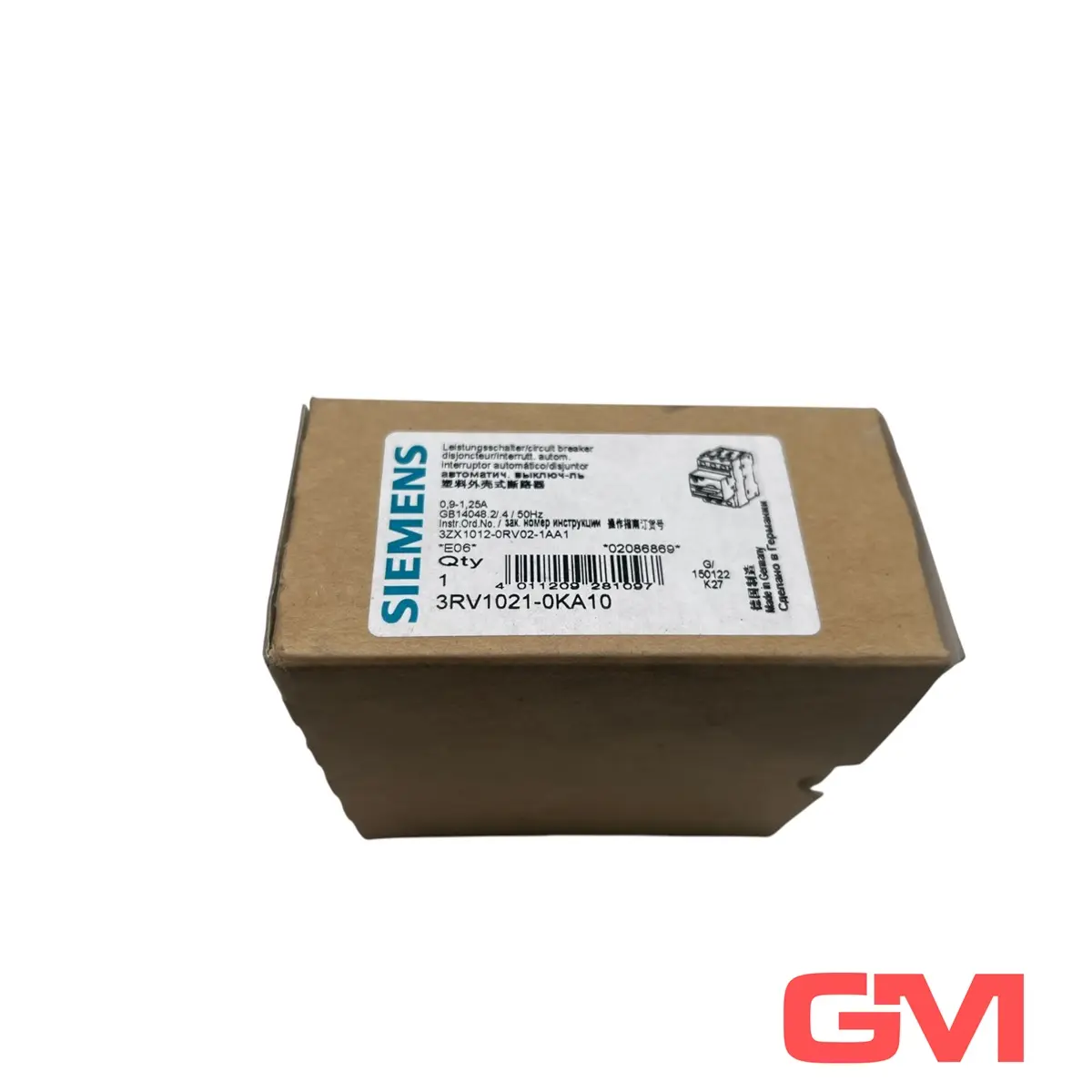 Produktfoto 1 von Siemens Leistungsschalter 3RV1021-0KA10 circuit breaker Motorschutz 0,9-1,25A